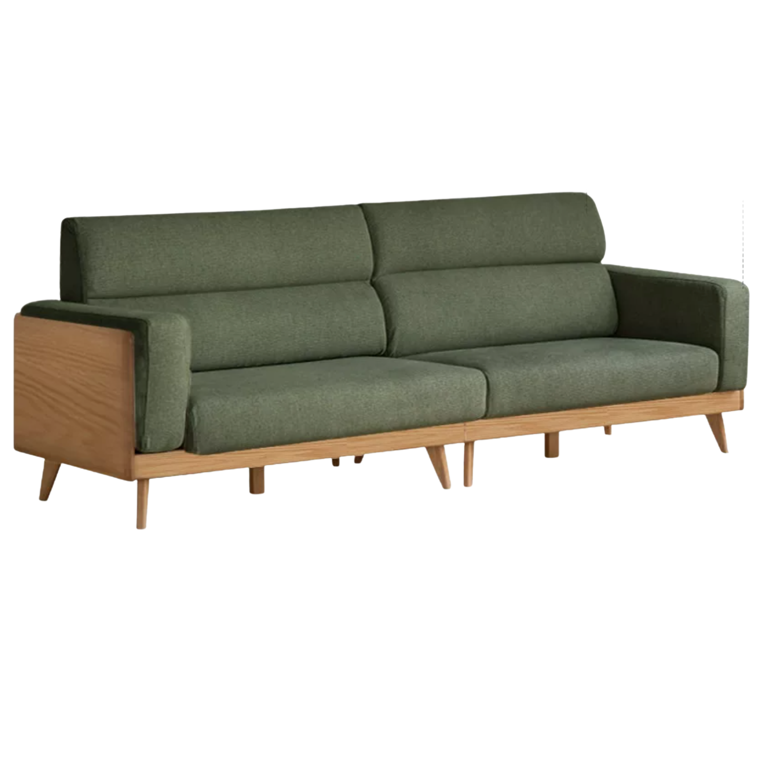 Black Walnut, Ash, Oak Solid Wood Minimalist Log Style Sofa with High Back