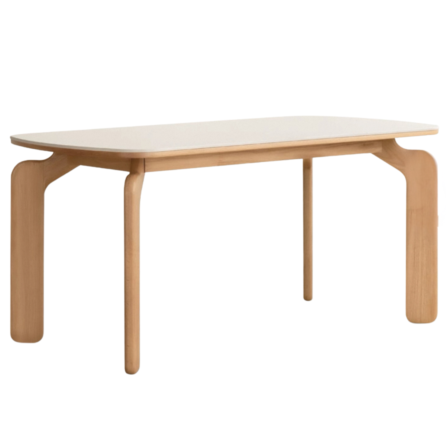Oak, Rubberwood, Ash Solid Wood Modern Rock Plate Dining Table