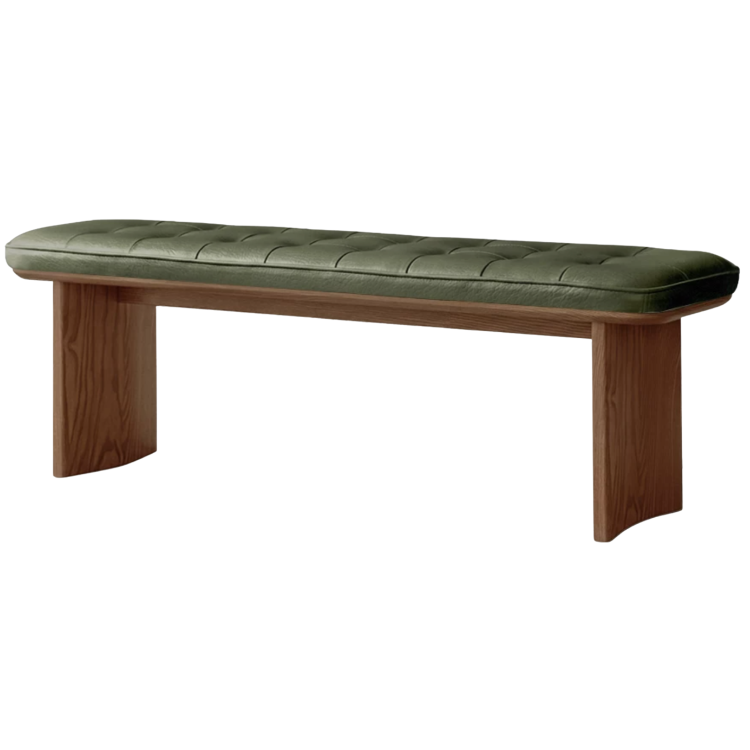 Black Walnut, Ash, Oak Solid Wood Luxury First-Layer Yellow Cowhide Seat Bench
