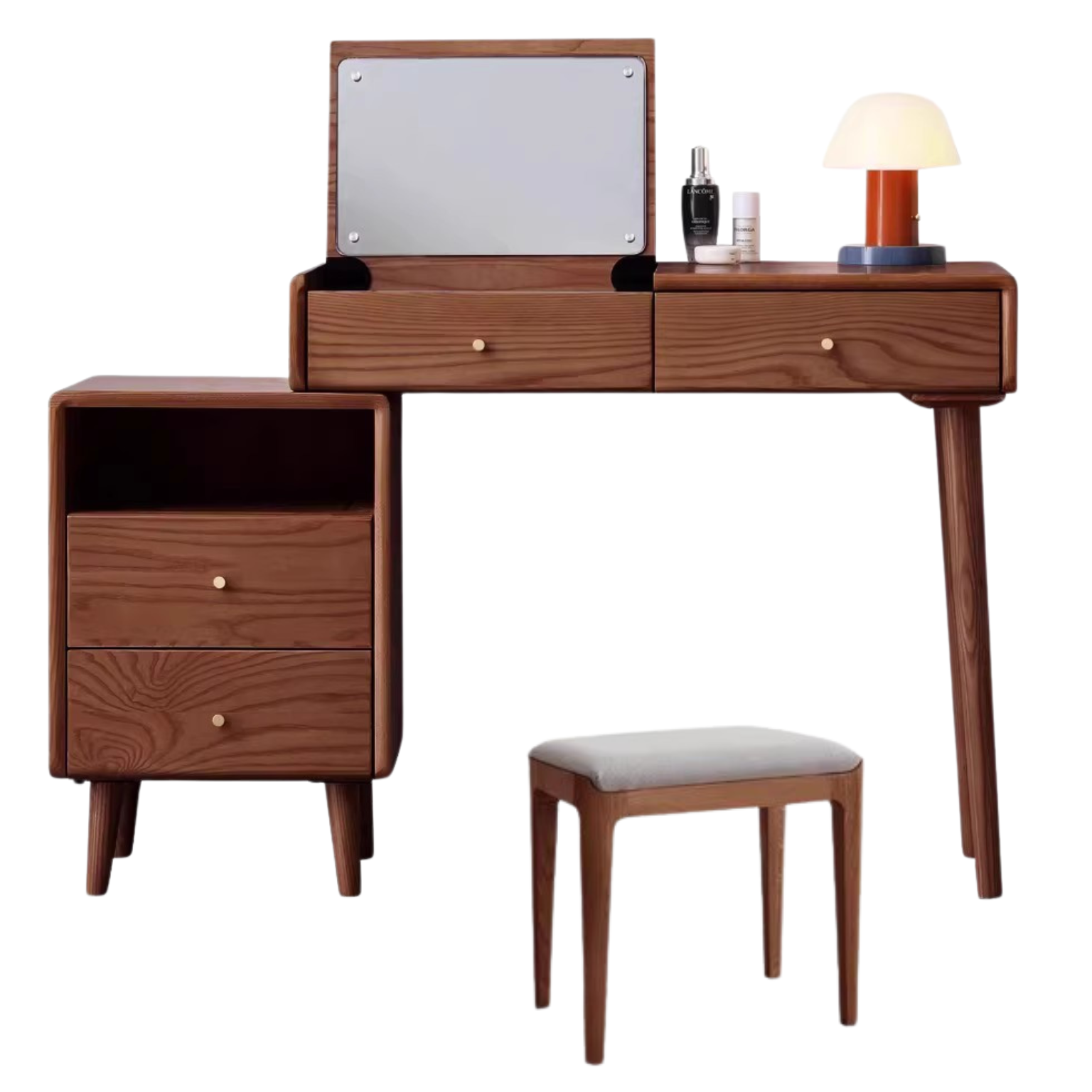 Ash Solid Wood Walnut Color Dressing Table.