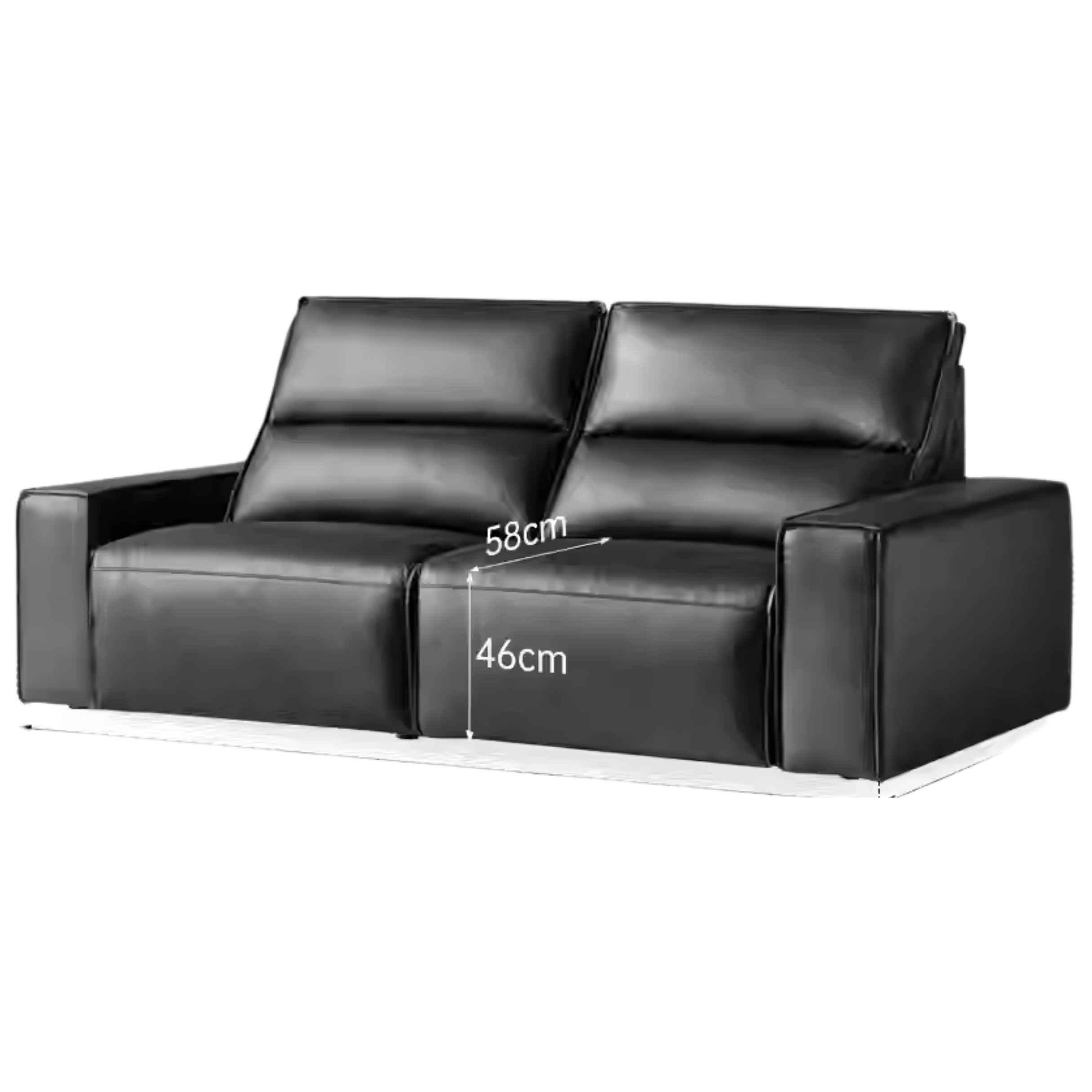 Cowhide Straight Leather Electric Sofa- 4 color