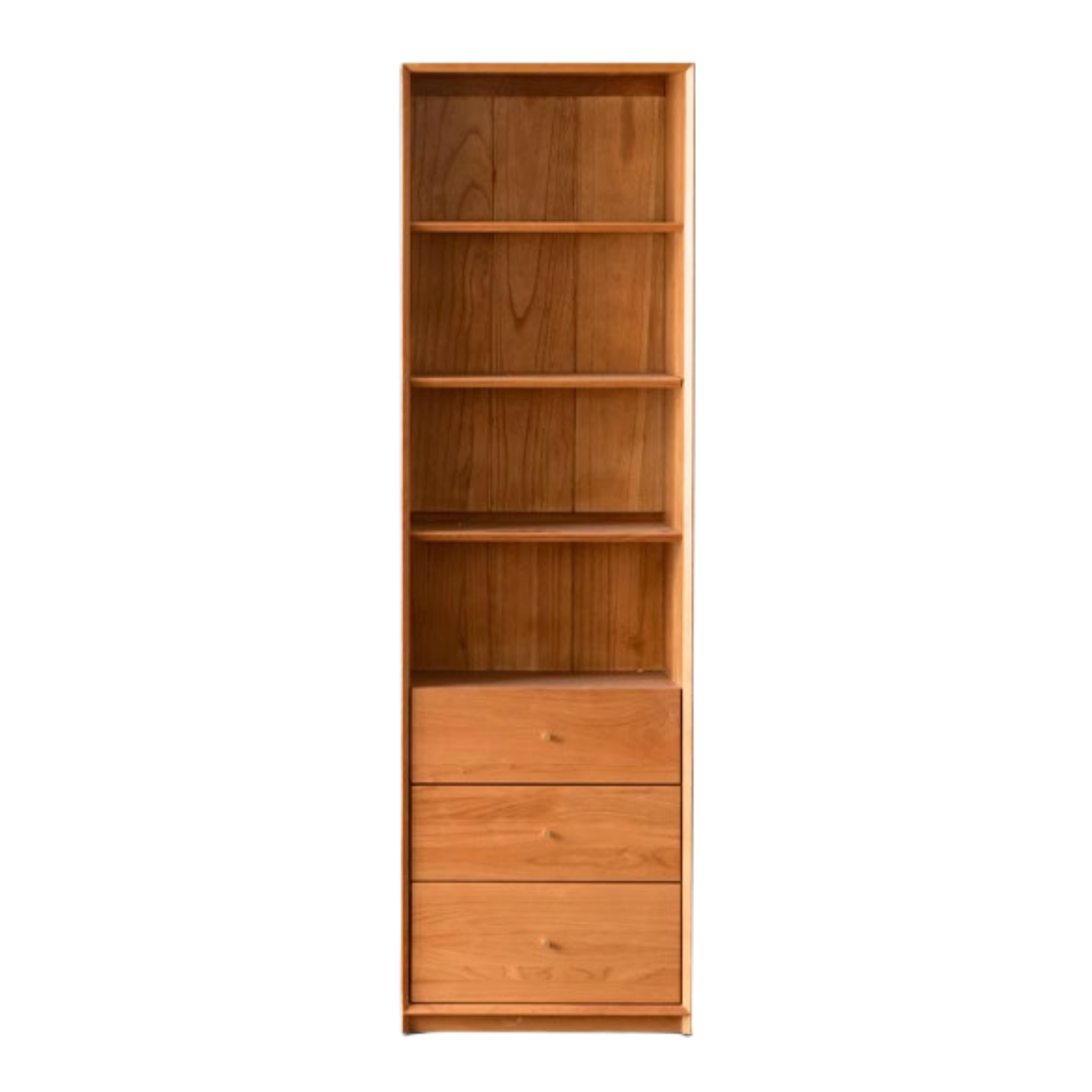 Cherry Wood Combination Bookcase Floor Shelf Glass Door Bookcase