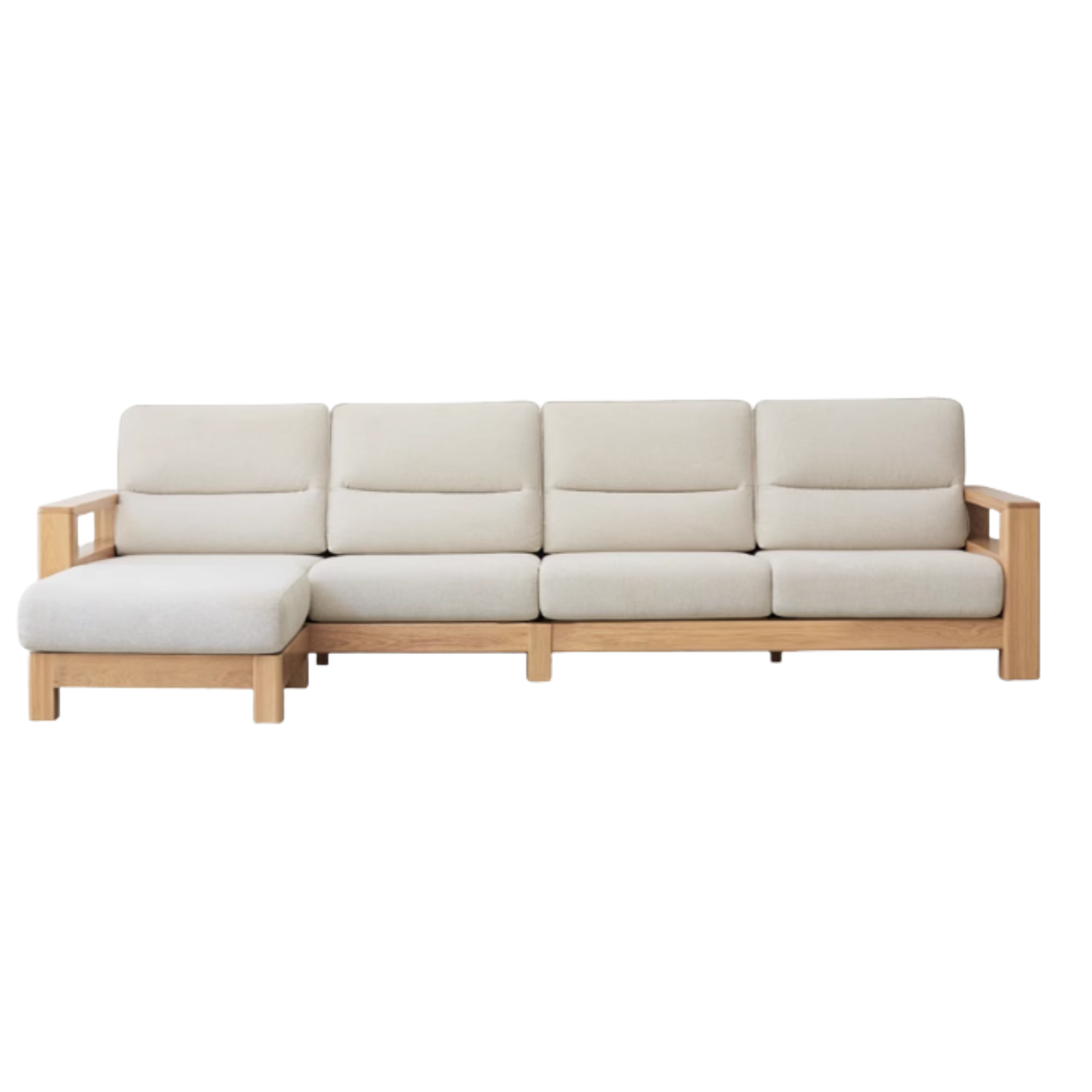 Ash Solid Wood Corner Sofa.