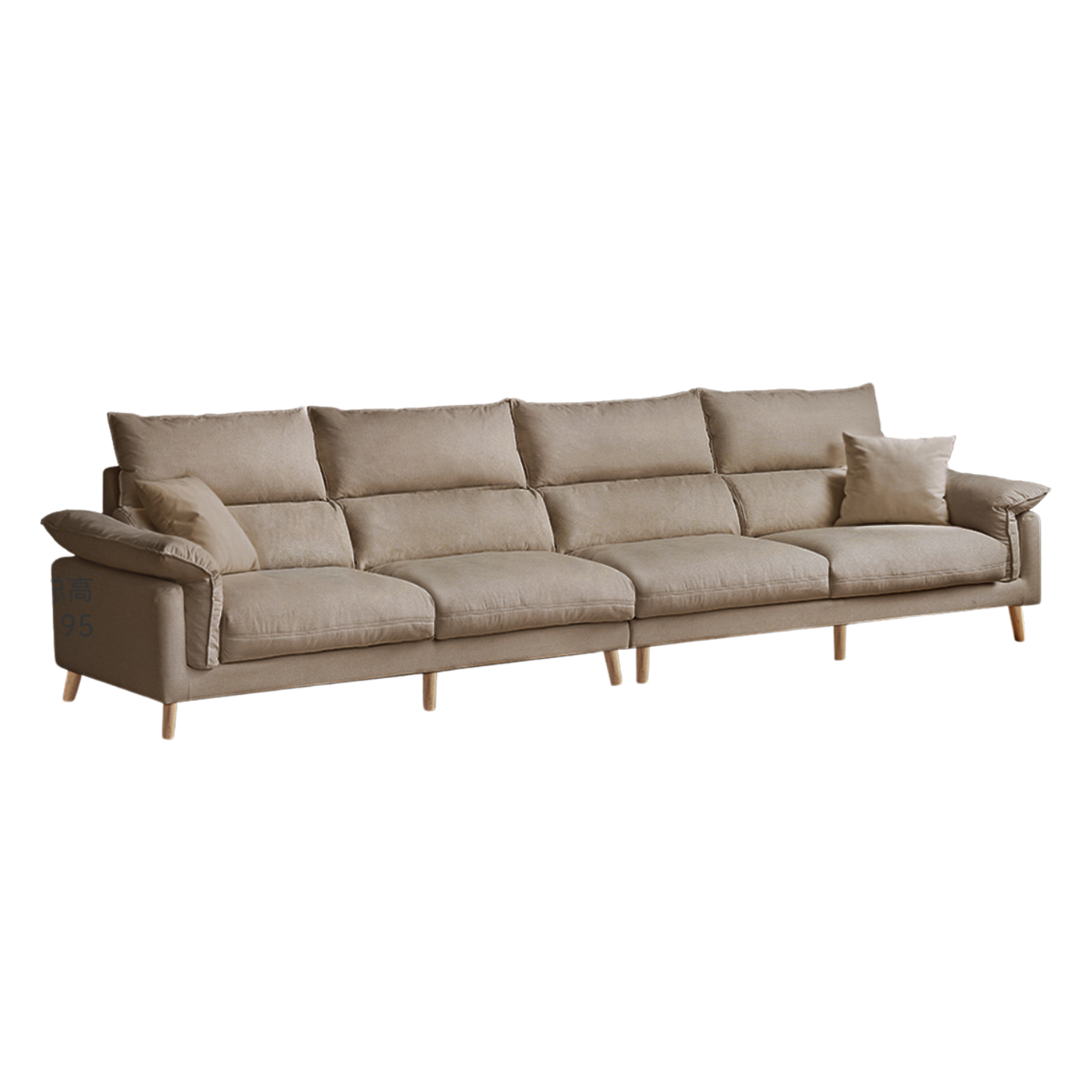 Fabric, Leather Modern White Down Sofa.