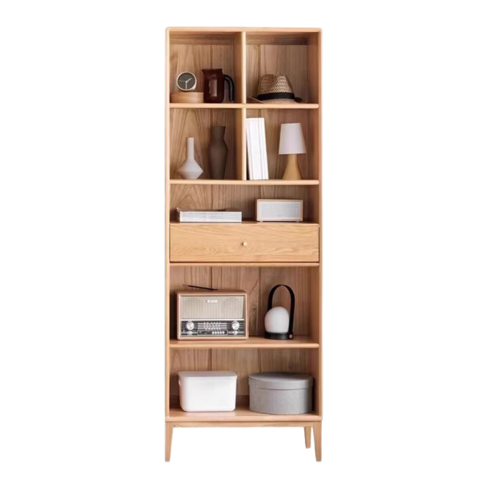 Oak Solid Wood Bookcase Bookshelf