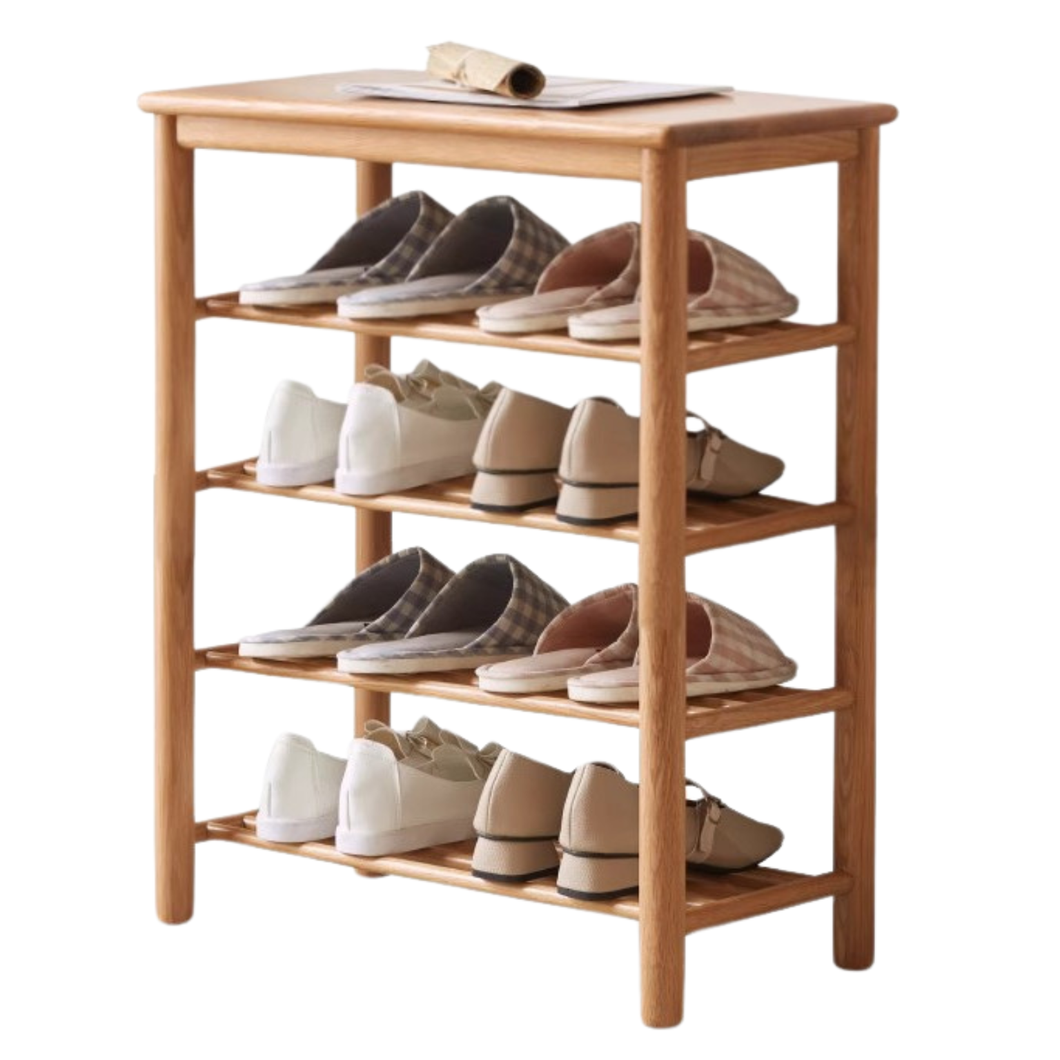 Oak Solid Wood Shoe Wearing Stool