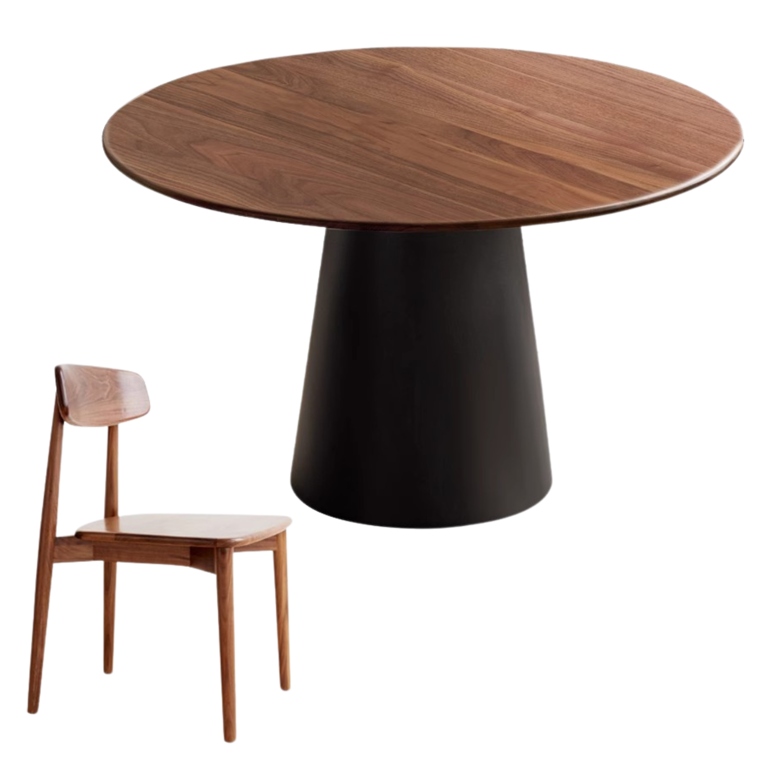 Black Walnut, Oak Solid Wood, Sandalwood Rock Slab Round Dining Table