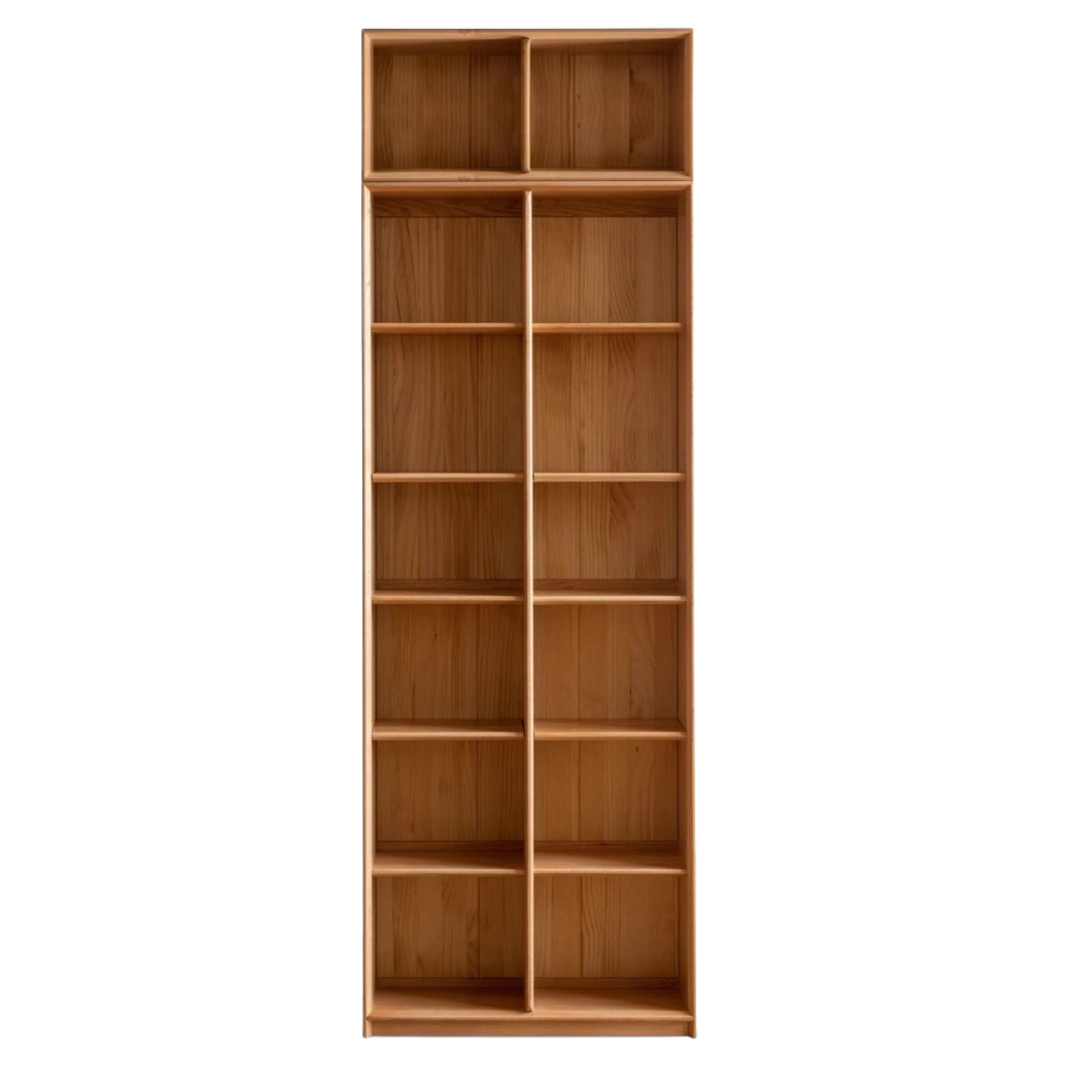 Oak Solid Wood Nordic Style Bookshelf with Floor Storage Cabinet