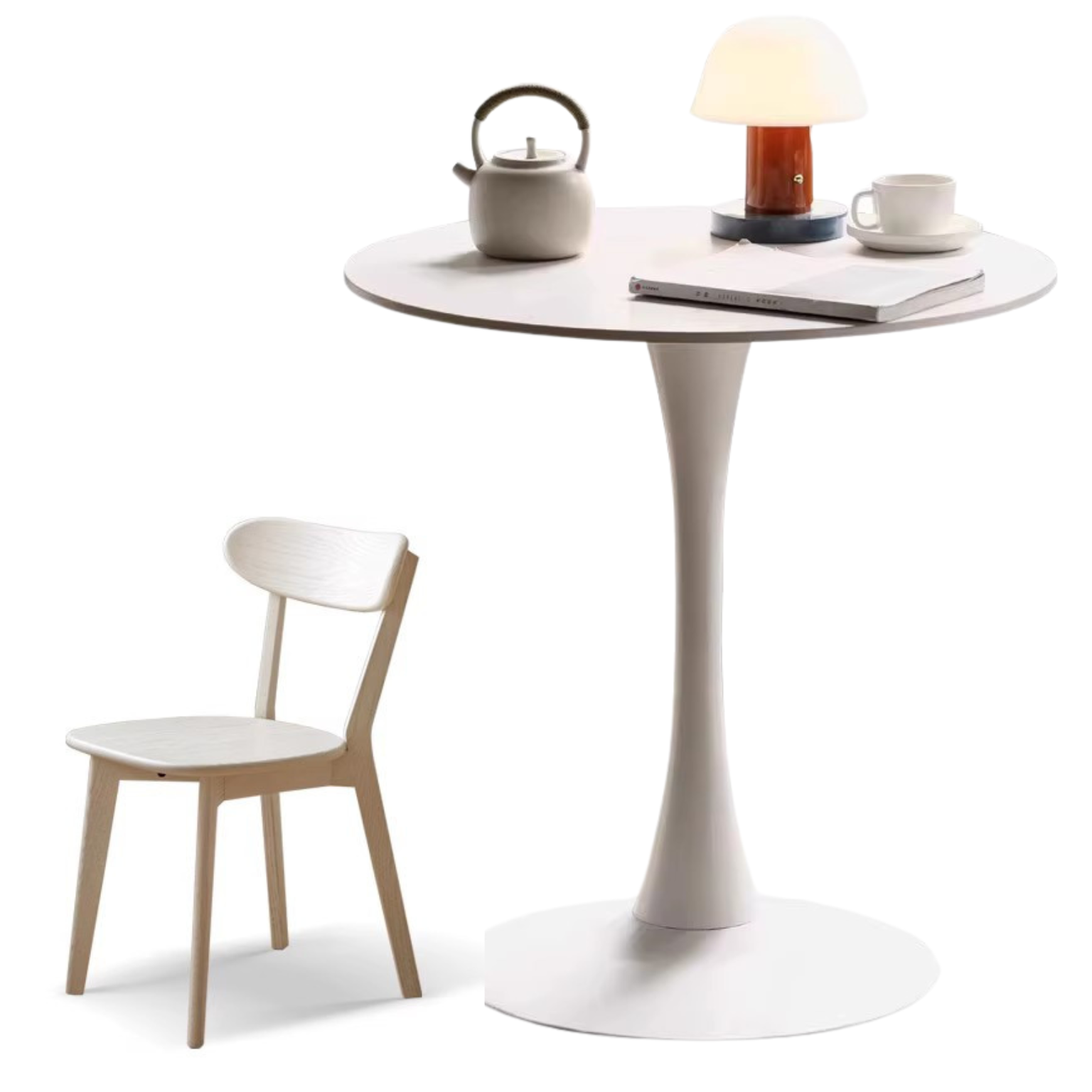 Rock Slab Top Small Round Side Table