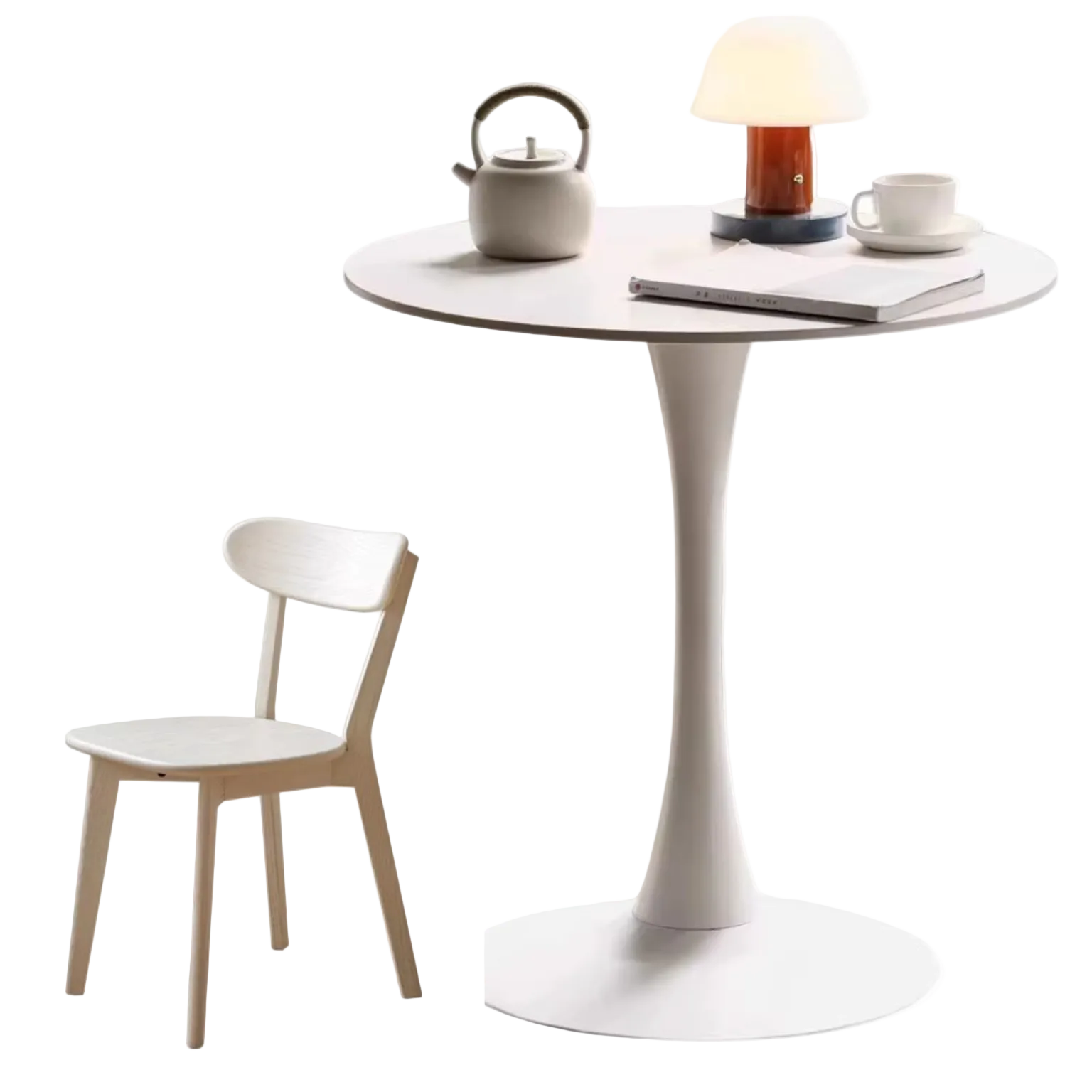 Rock Slab Top Small Round Side Table