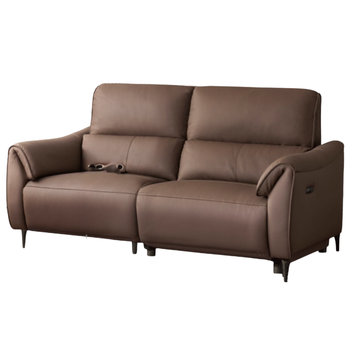 Leather Top Layer Cowhide Retractable Electric Sofa