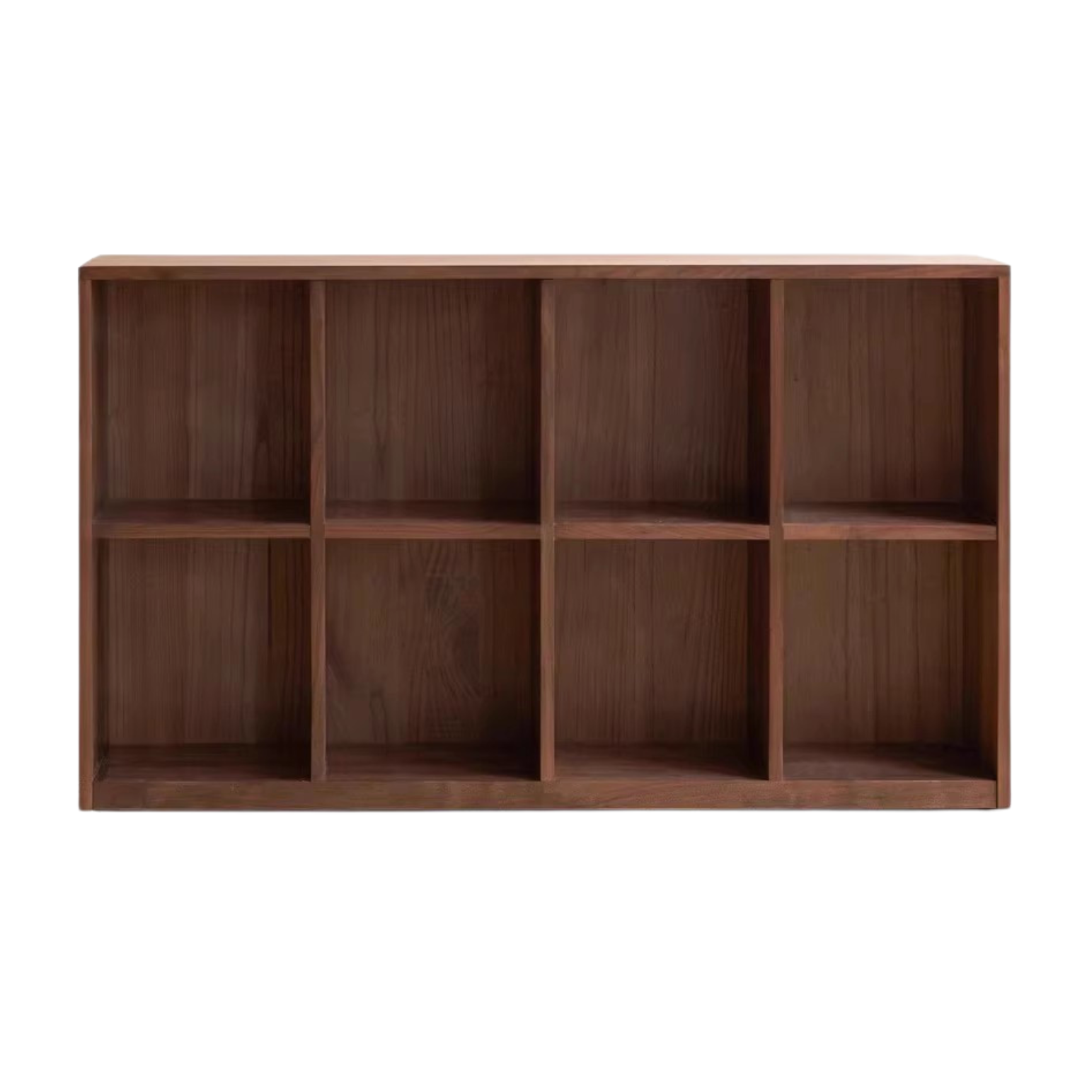 Black Walnut, Rubberwood Solid Wood Low Bookshelf Combination Floor-Standing Cabinet