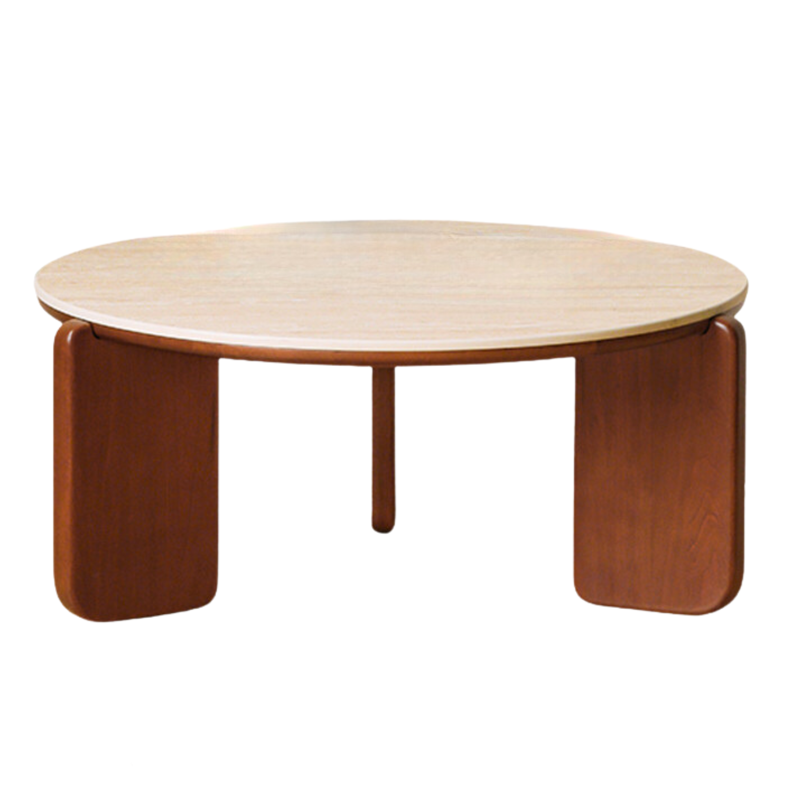 Poplar Solid Wood Medieval Style Rock Plate Coffee Table