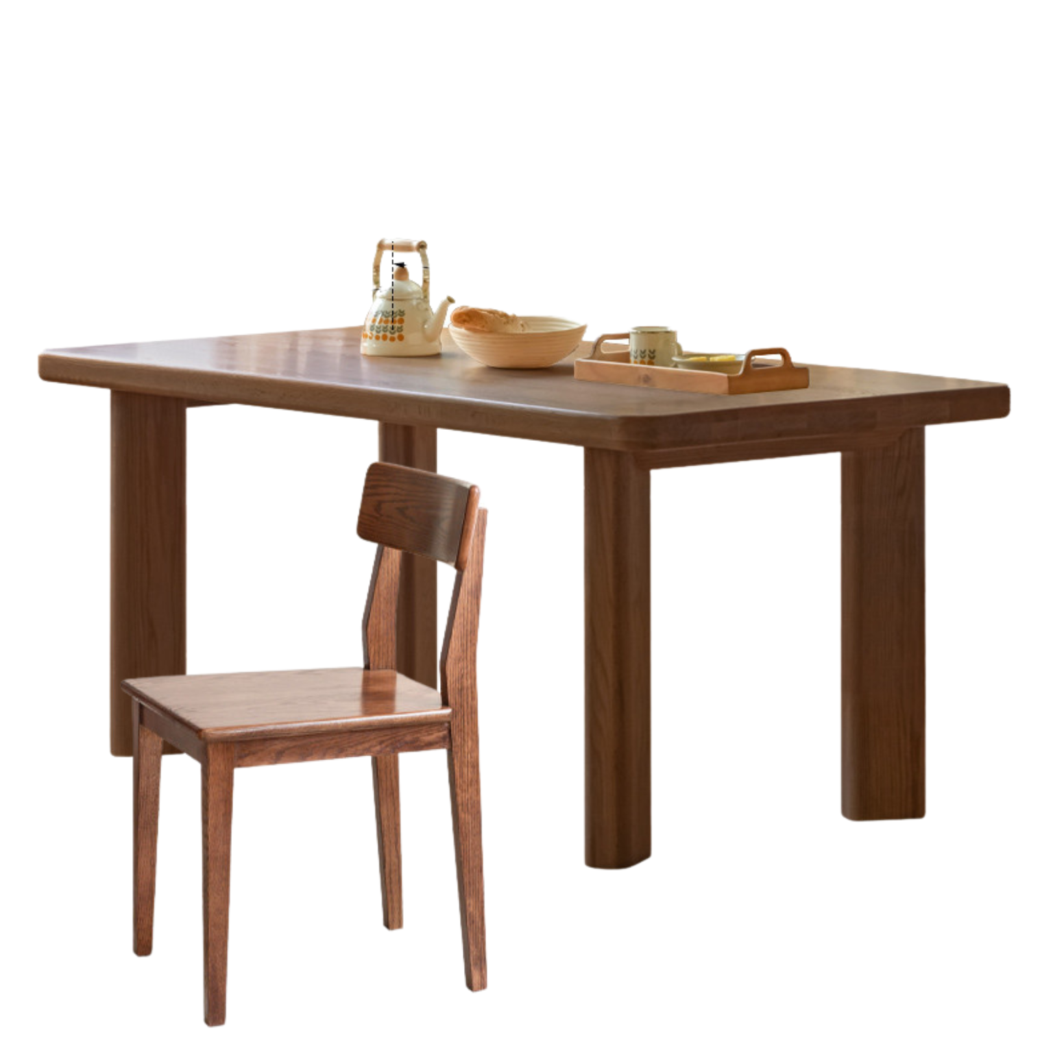 Oak Solid Wood Large Log Style Dining Table