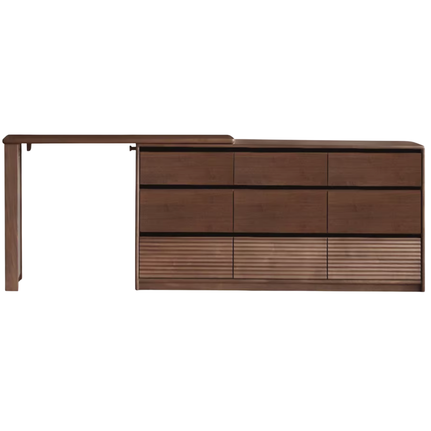 Black Walnut, Sandawood Light Luxury Retractable Vanity Table.