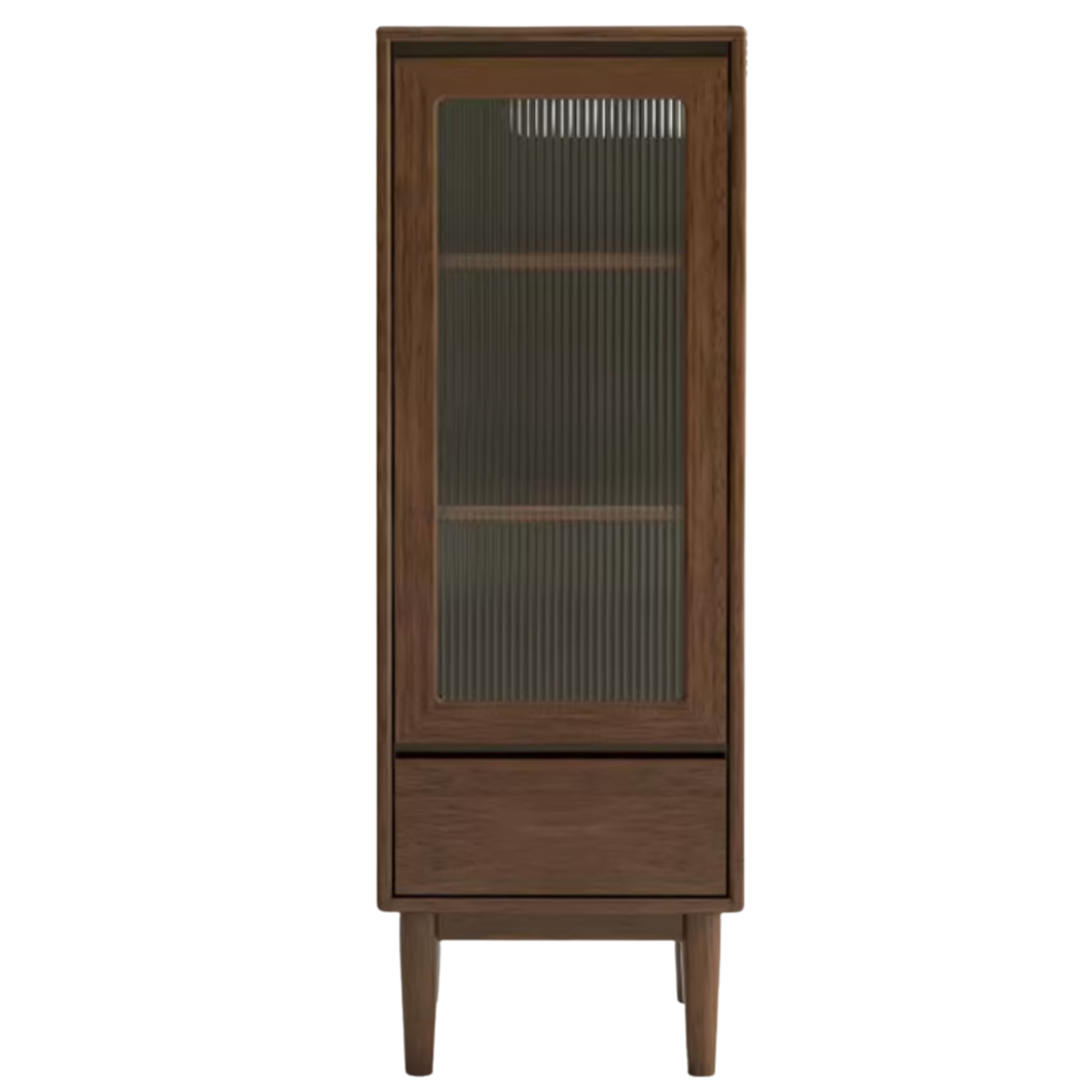 Black Walnut, Sandal Solid Wood Side Cabinet Narrow Vintage Storage