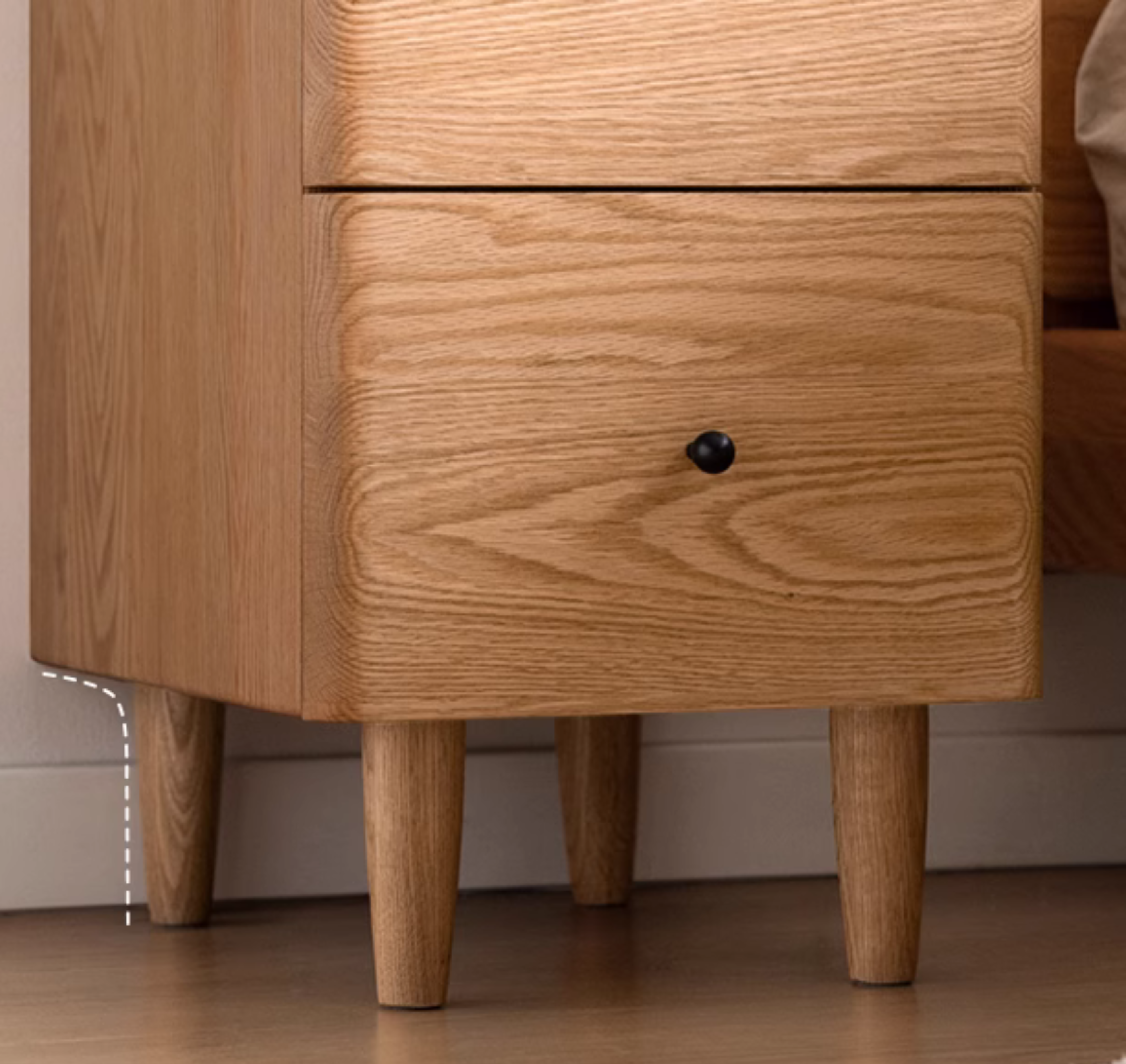 Ash, Oak Solid Wood, Solid RubberWood Modern Nightstand.
