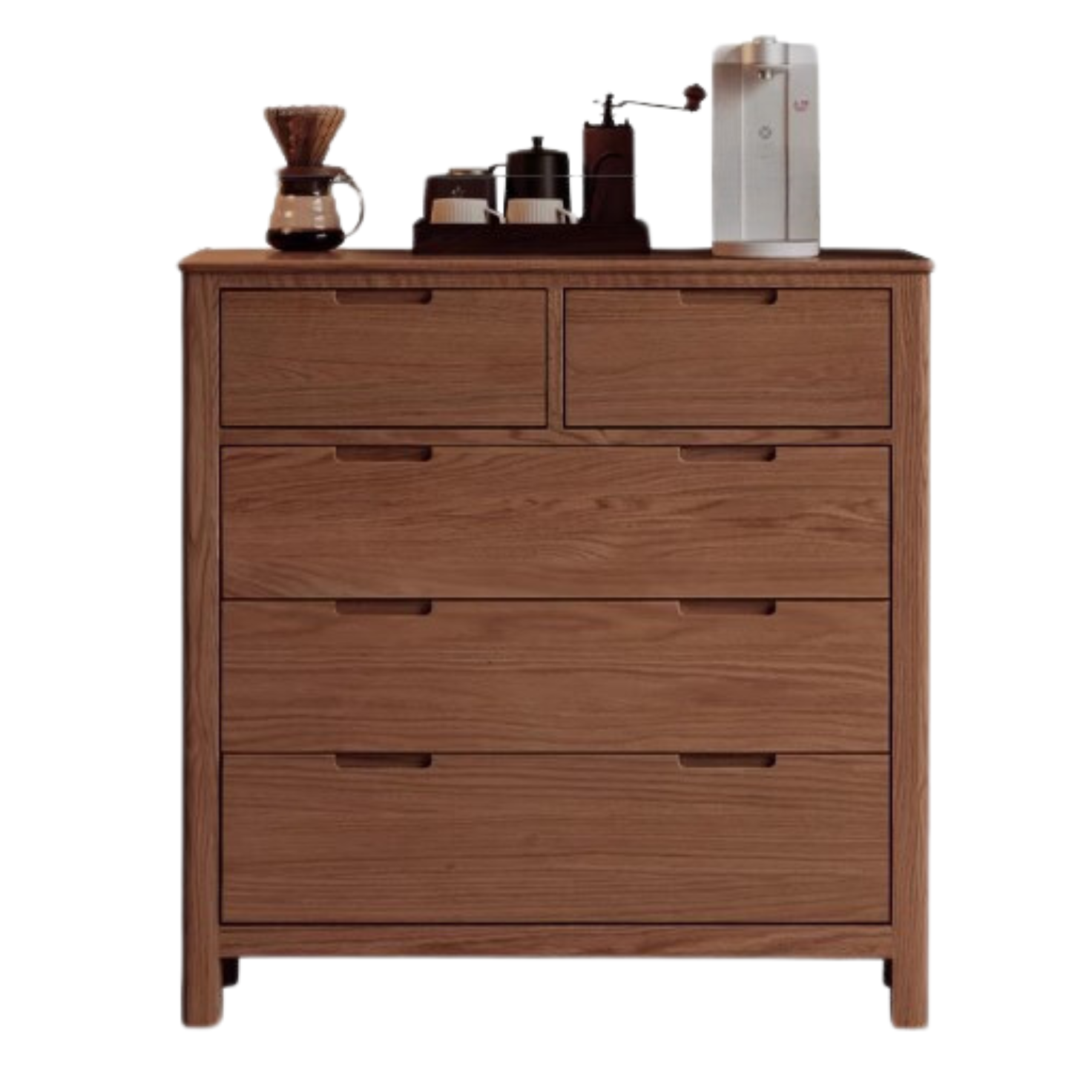 Oak Solid Wood, Solid Rubberwood Seven Drawers Drawer