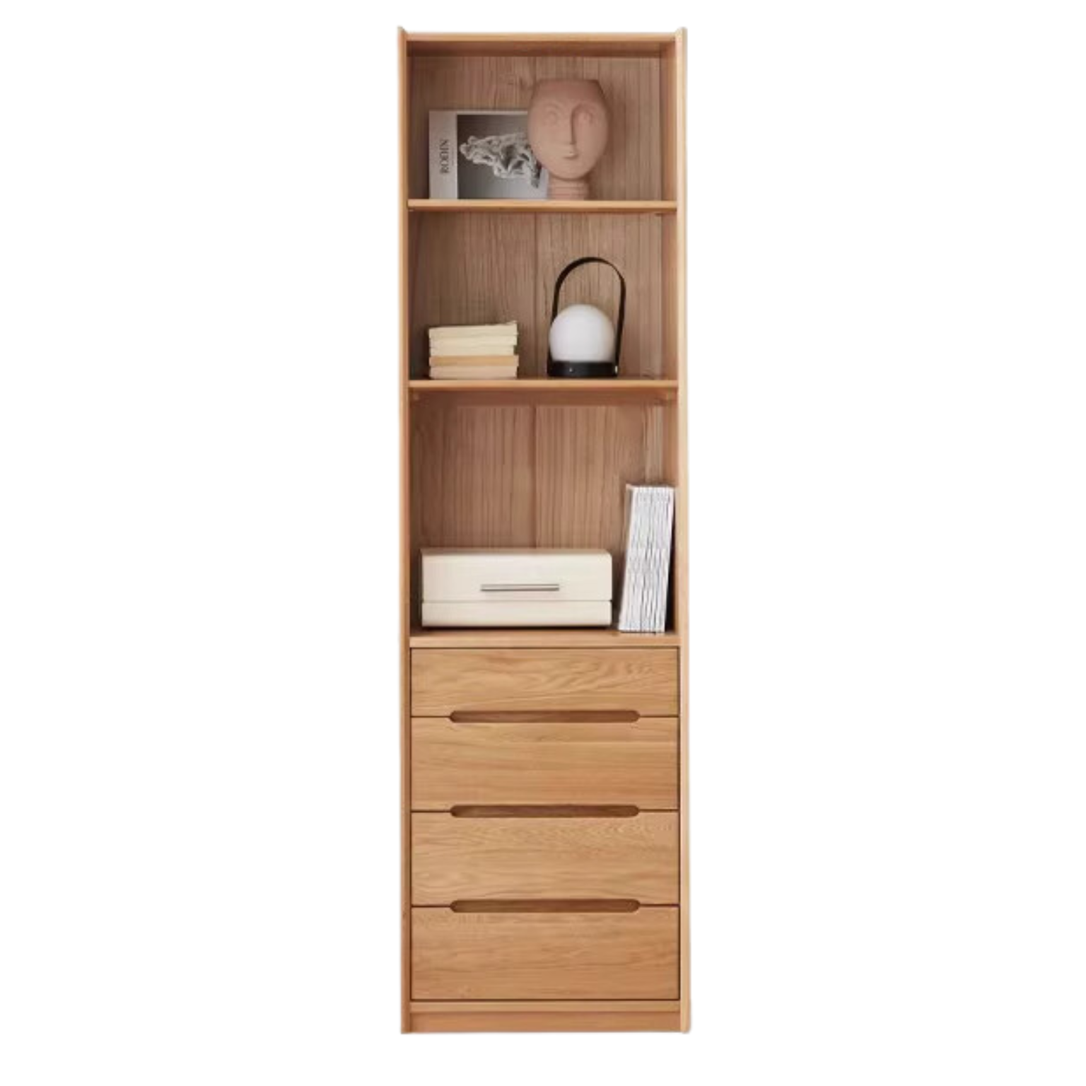 Oak Solid Wood Bookcase Free Combination Floor-to-ceiling Bookshelf