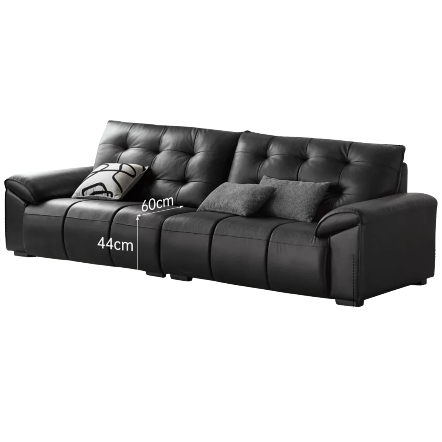 Genuine Leather Oversized Tufted Deep-Cushion Sofa