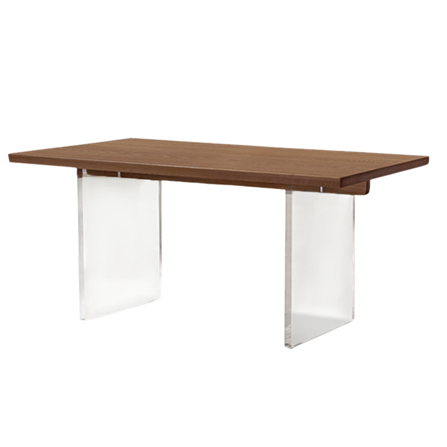 Black Walnut, South American Walnut, Oak Solid Wood Acrylic Suspension Dining Table
