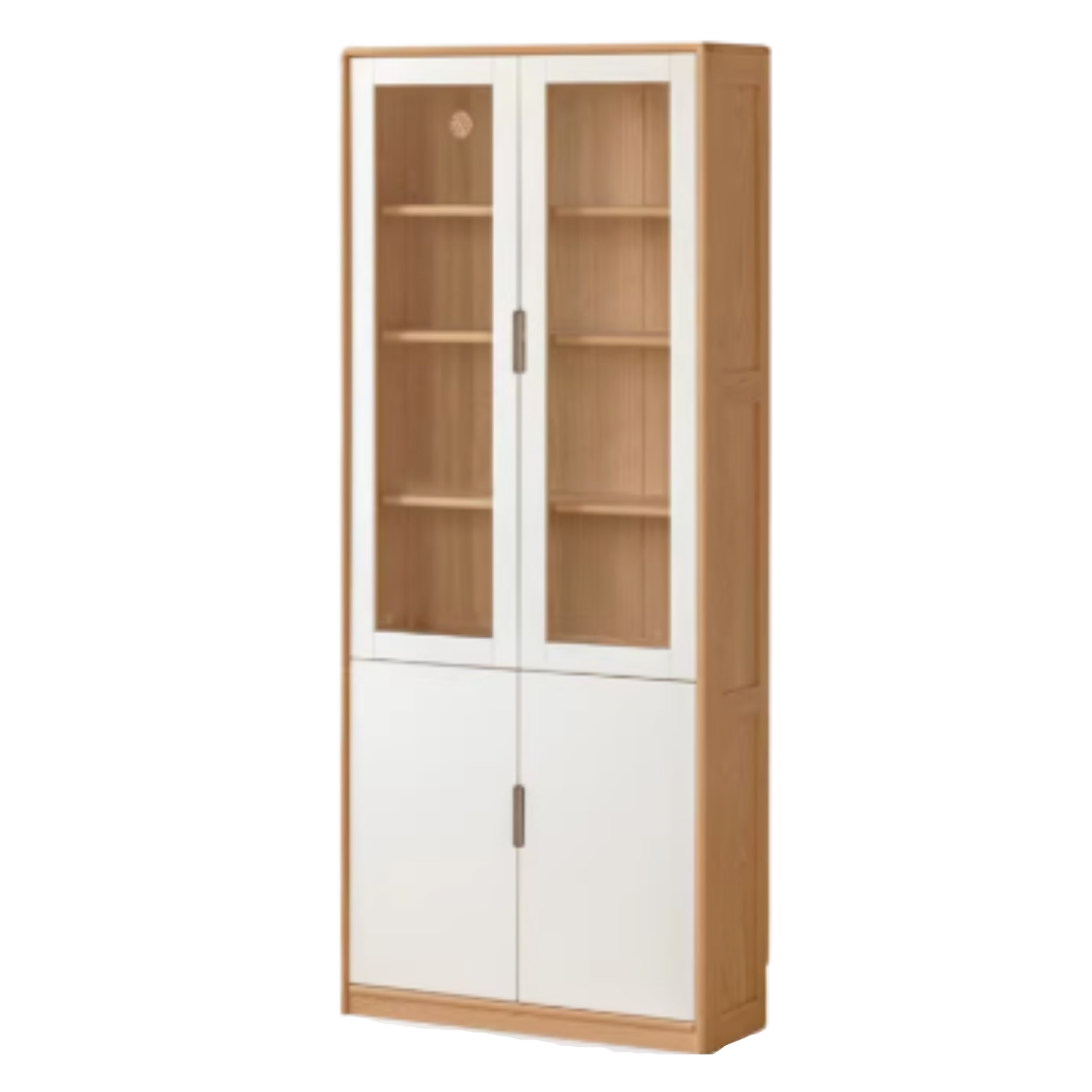 Oak Solid Wood Bookcase Storage Style Floor High