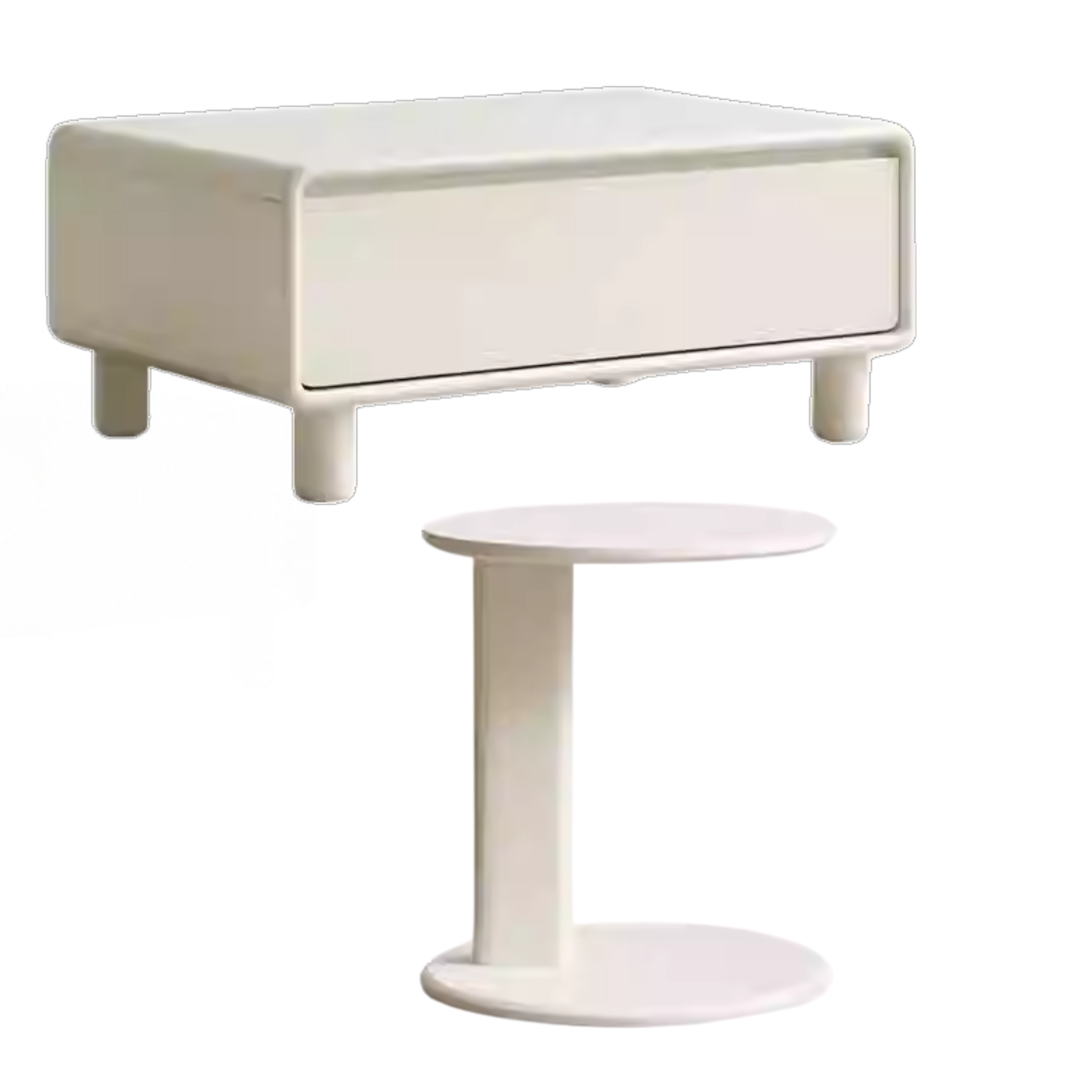 Solid RubberWood Modern Creative Cream Style Coffee Table.