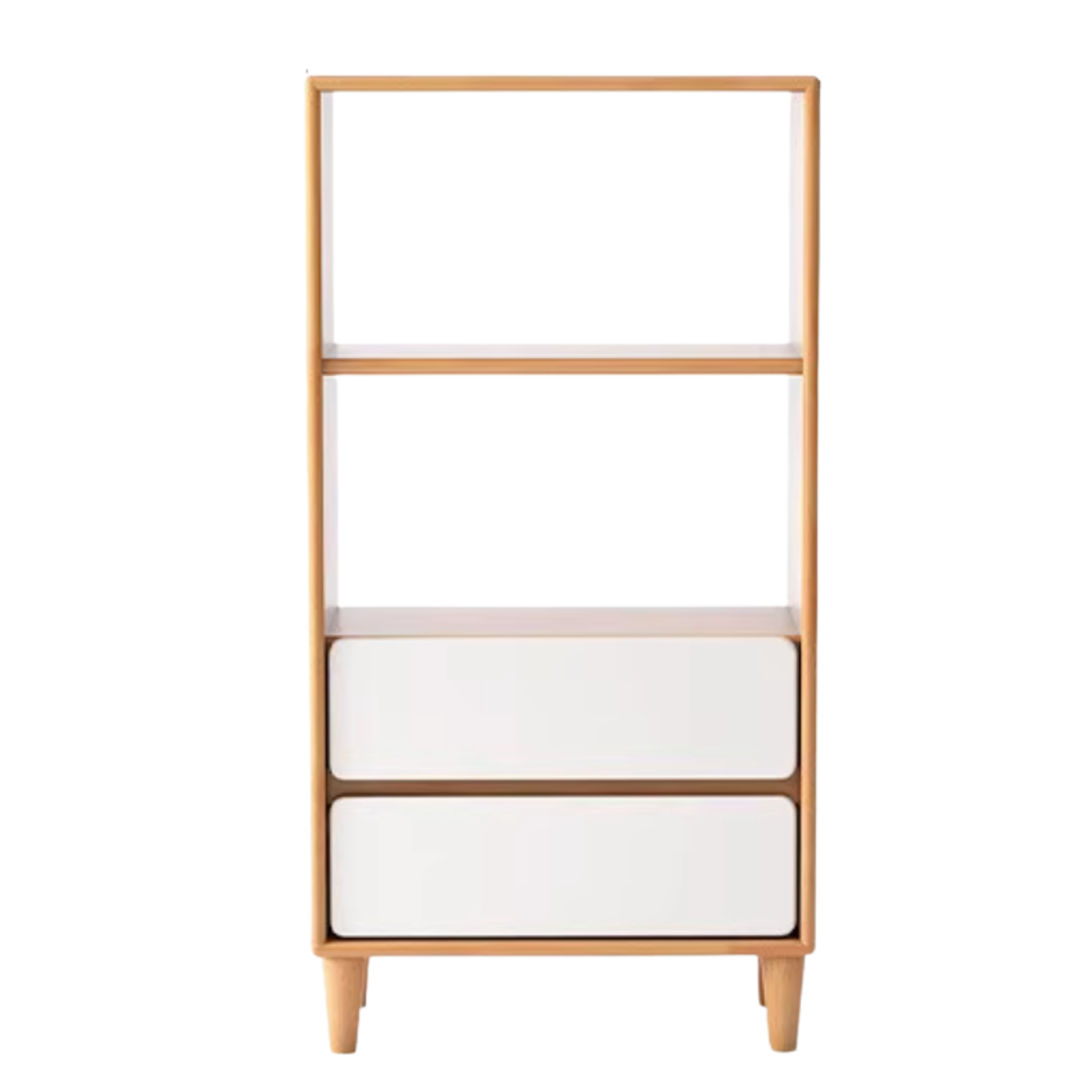 Oak, Solid Rubberwood Modern Storage Bookcase