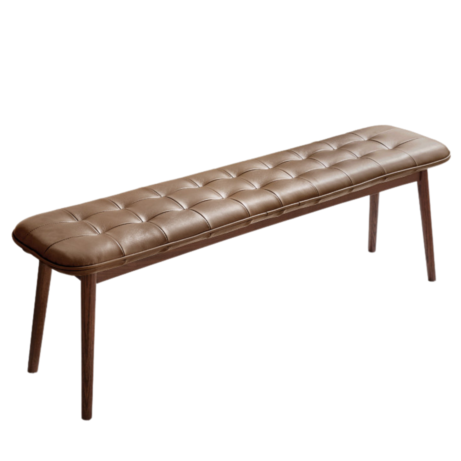 Oak Solid Wood Genuine Leather Bench