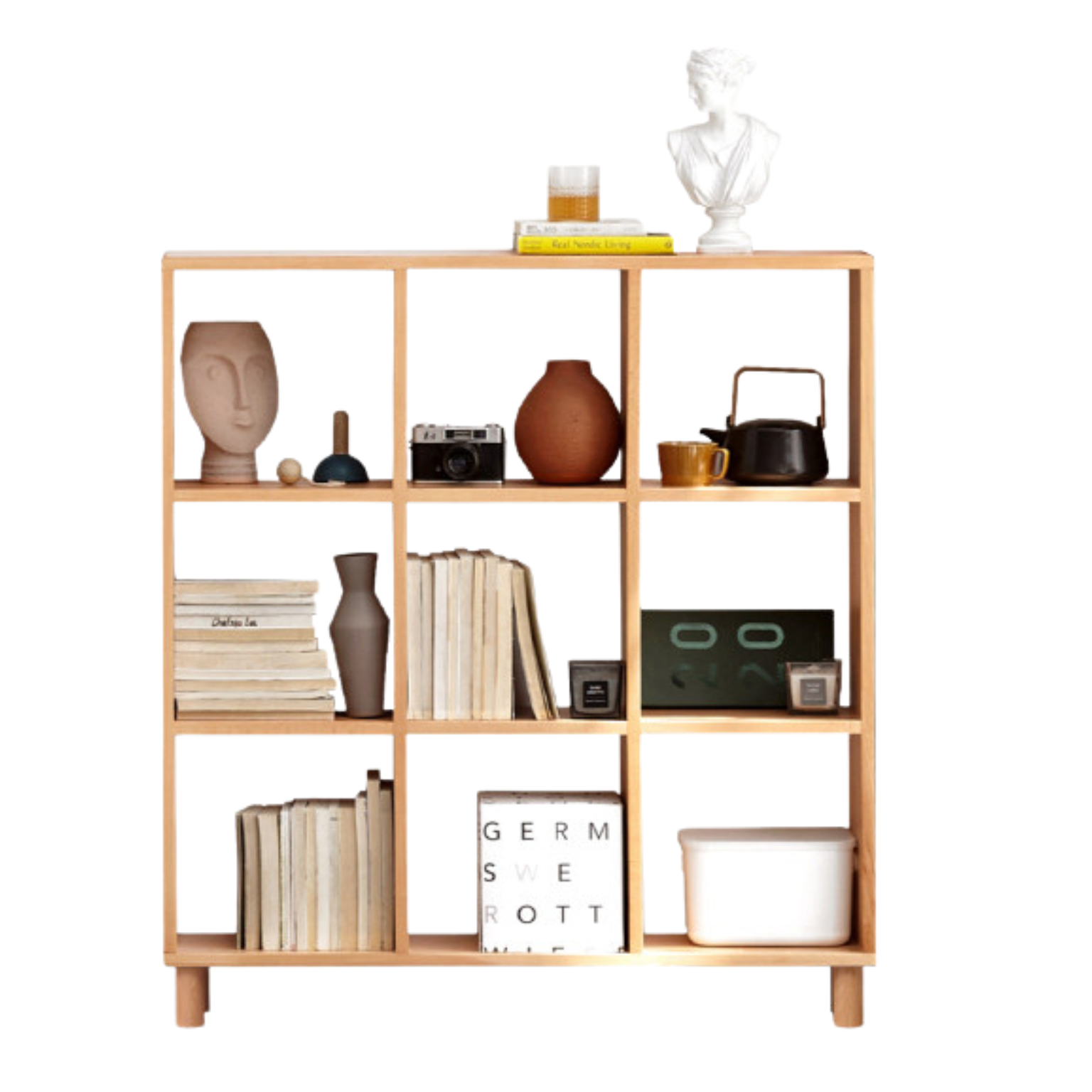 Beech, Oak Solid Wood Bookshelf Bookcase Free Combination