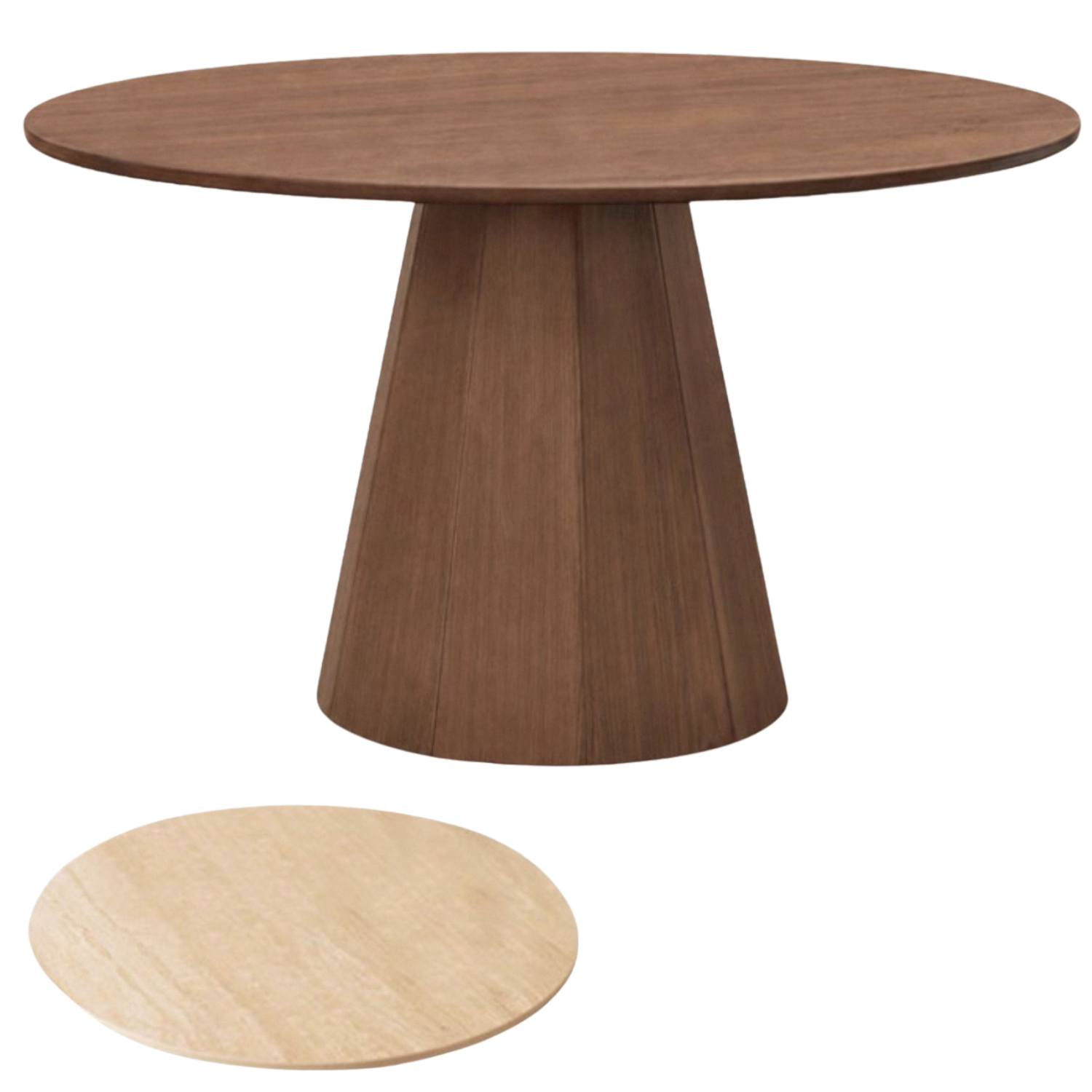 Black Walnut, Sandalwood, Ash Solid Wood Modern Large Dining Table