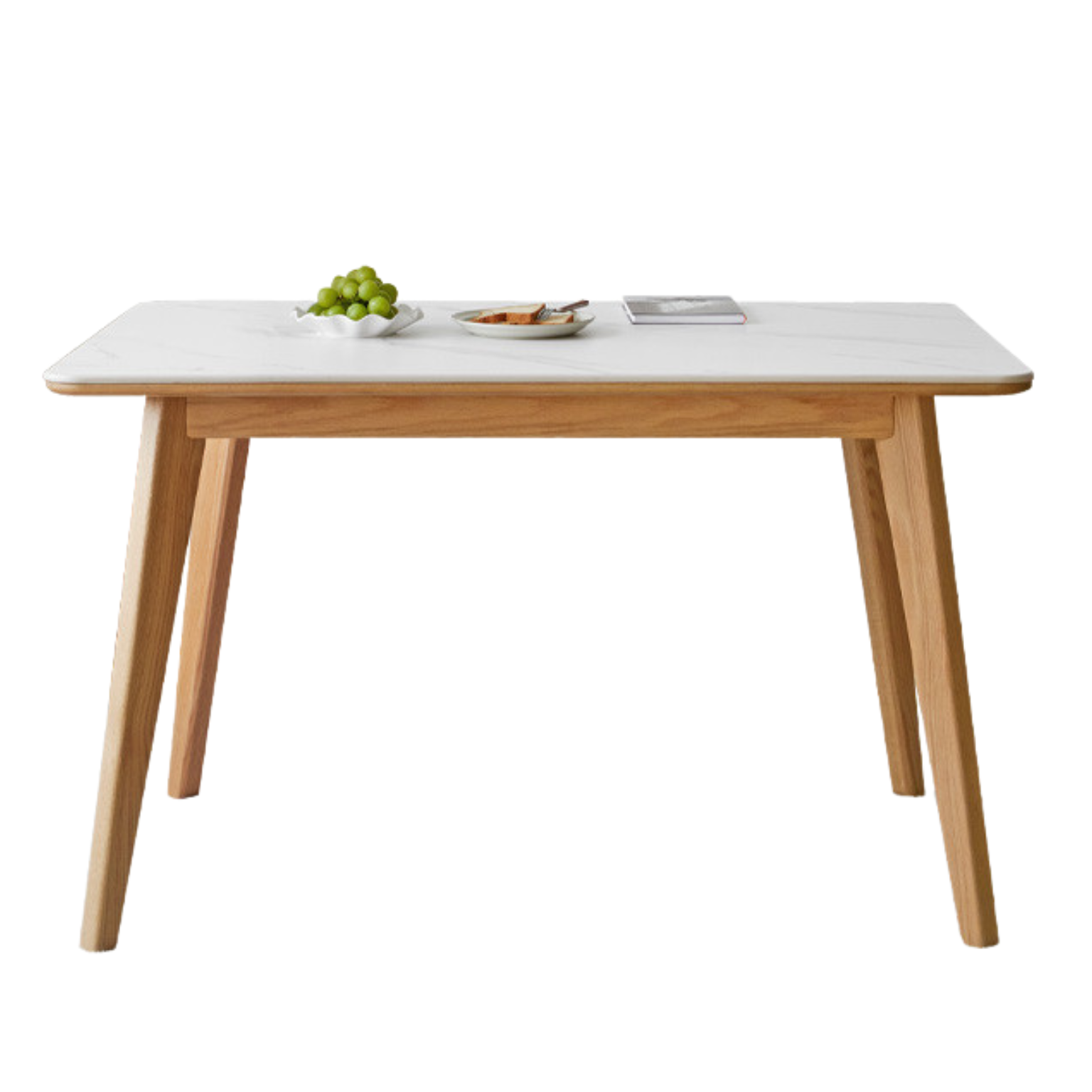 Ash, Oak Solid Wood Modern Rock Plate Dining Table