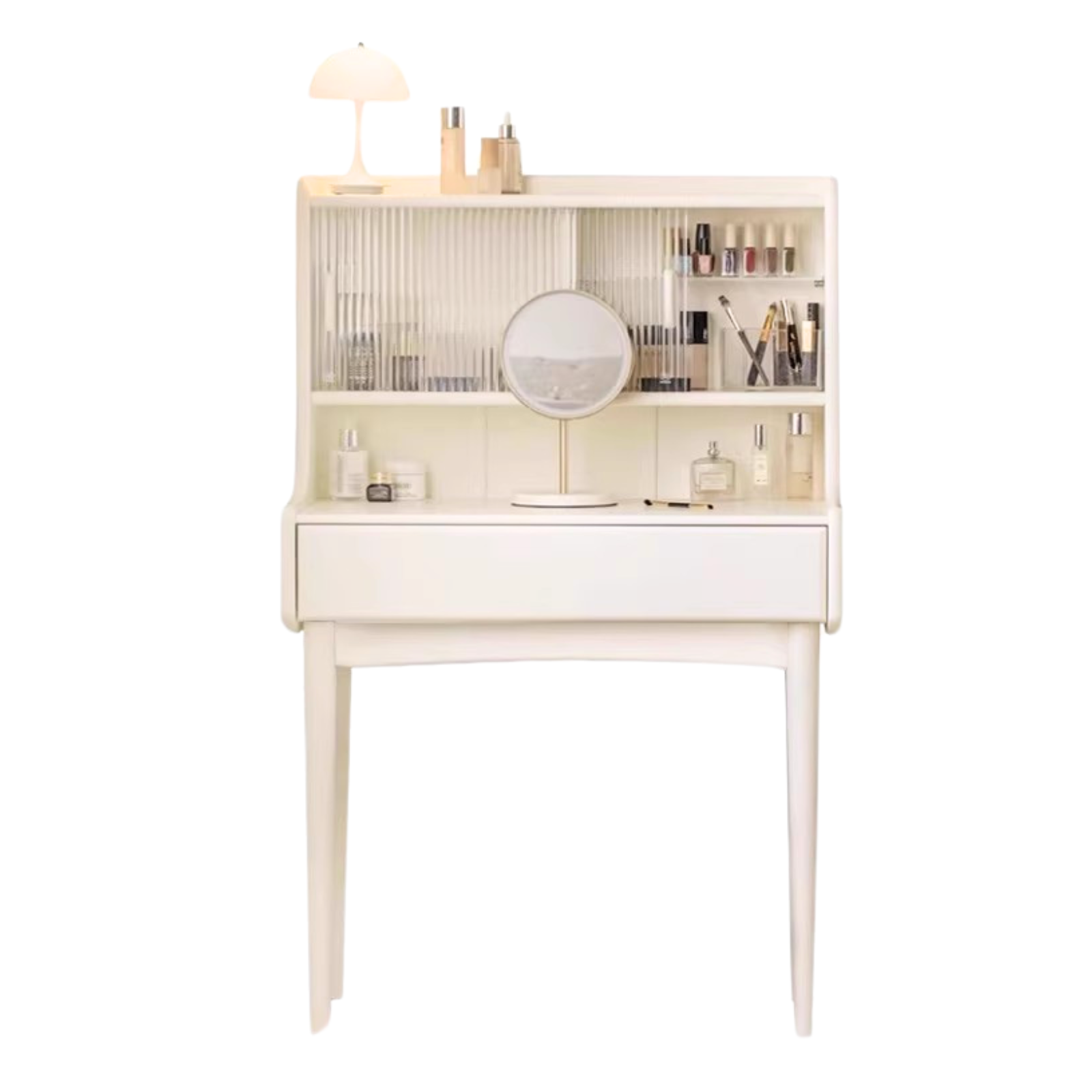 Ash Solid Wood Cream Style Dressing Table.