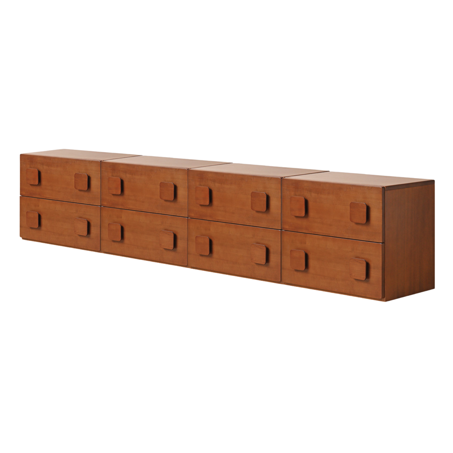 Poplar, Black Walnut, Ash, Cherry, Oak Solid Wood Retro Module Combination TV Cabinet.