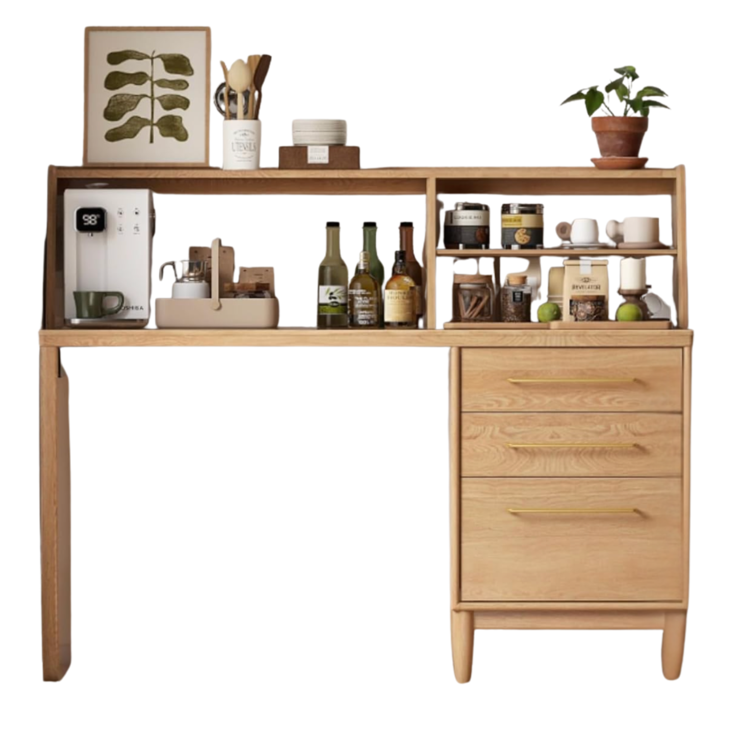 Oak Solid Wood Large Capacity Dining Sideboard