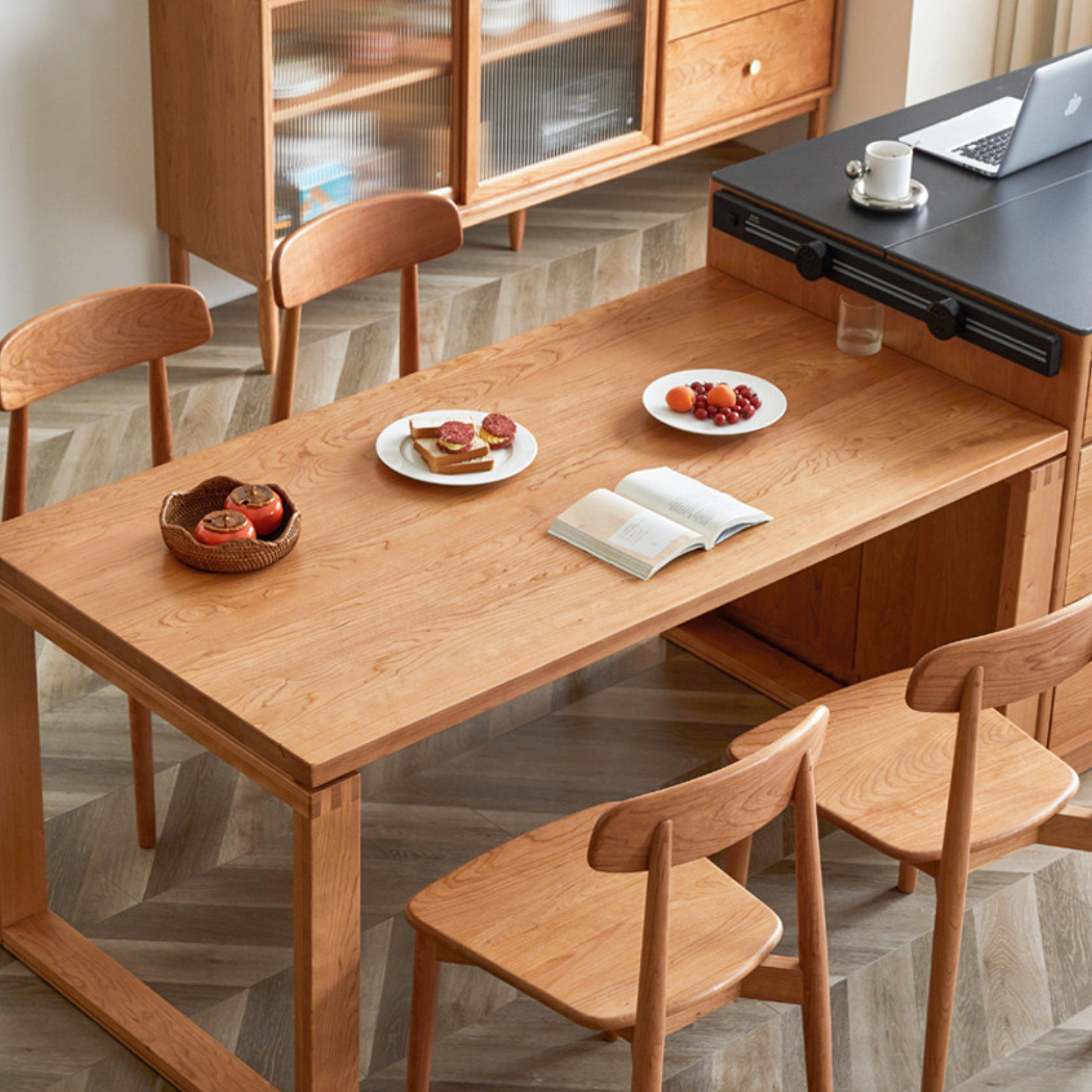 Kitchen Table With Dining Table Set Cherry Wood Cherry Wood Dining