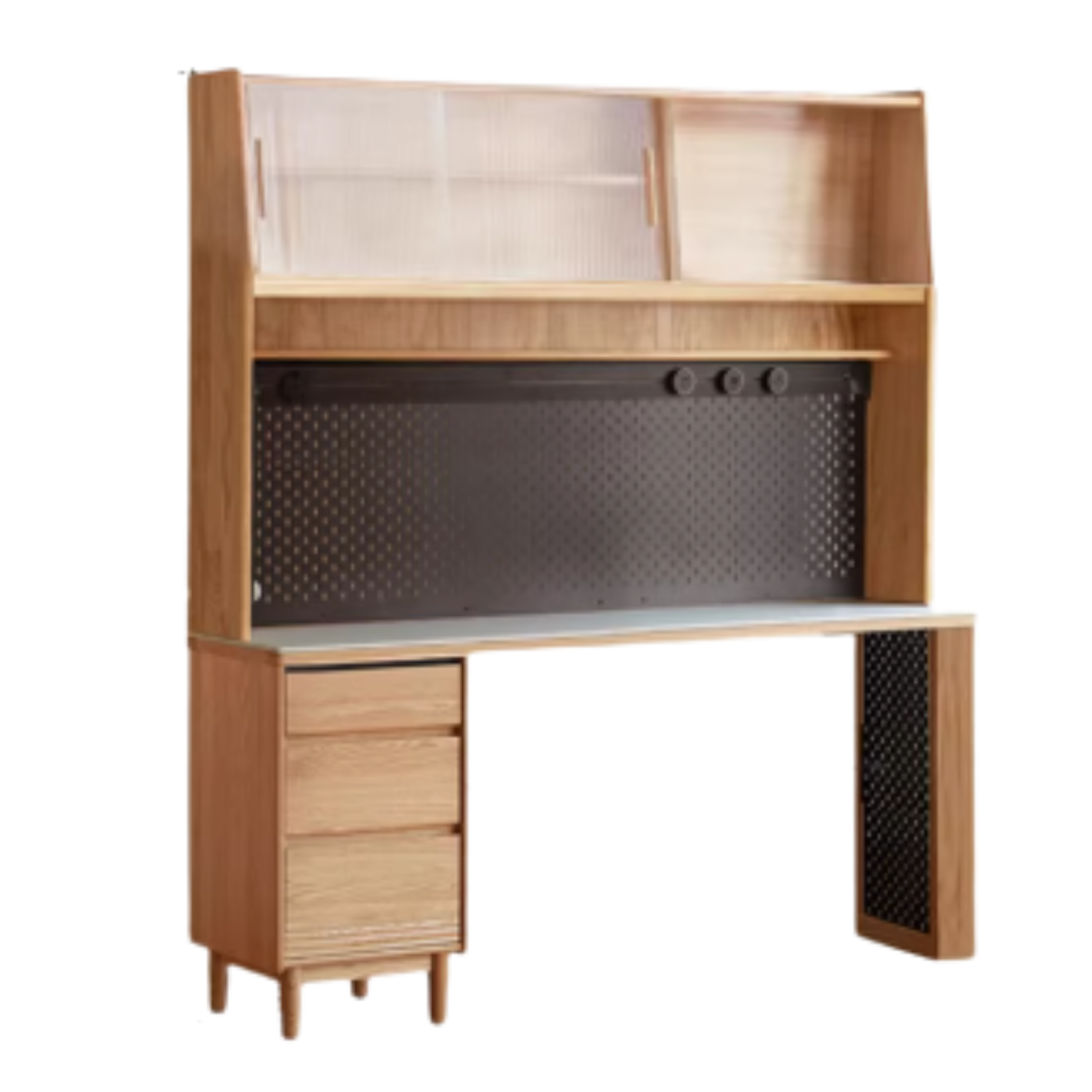 Oak, Ash Solid Wood Modern Rock Board Sideboard