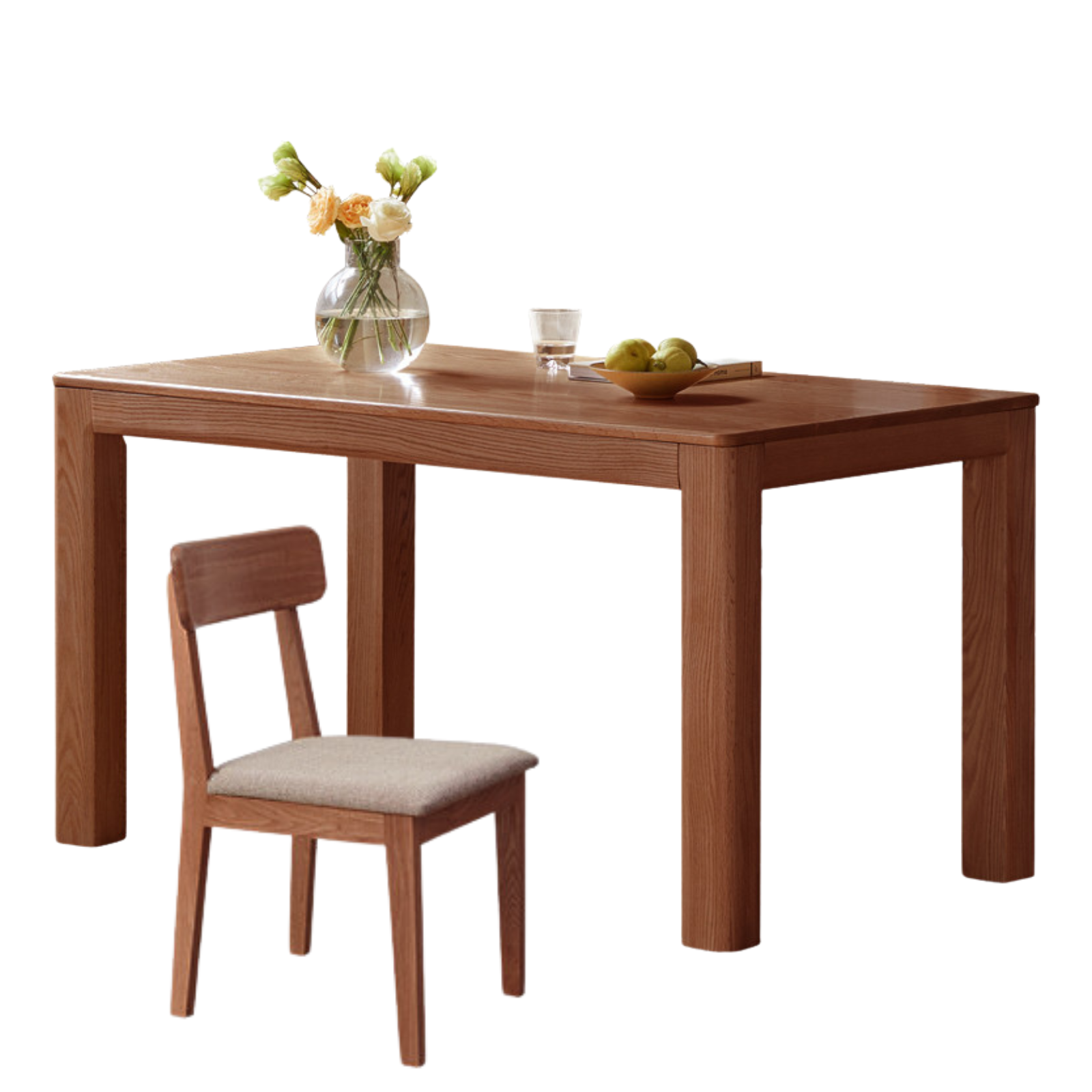 Oak, Red Oak Solid Wood Rectangular Dining Table