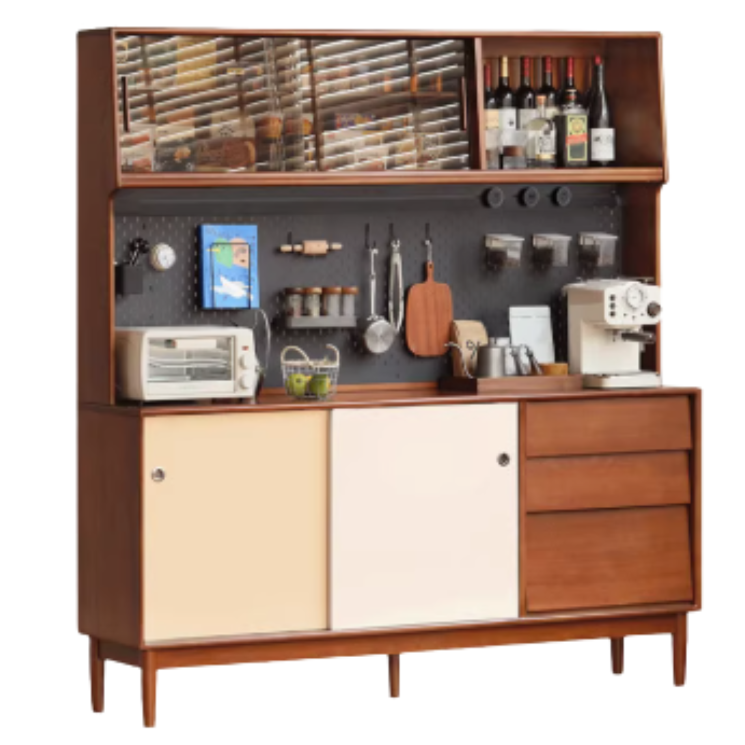 Poplar Solid Wood Retro Sideboard.