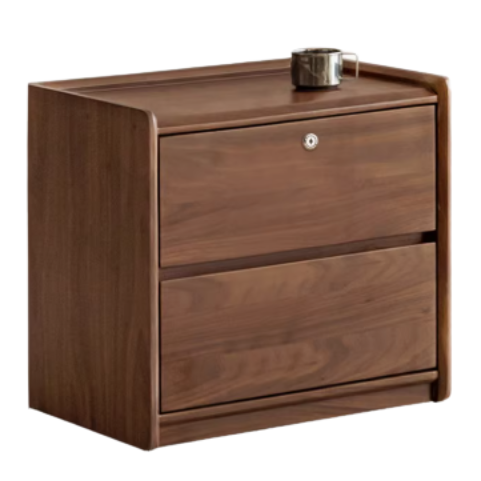 Sandalwood, Black Walnut Solid Wood Nightstand.
