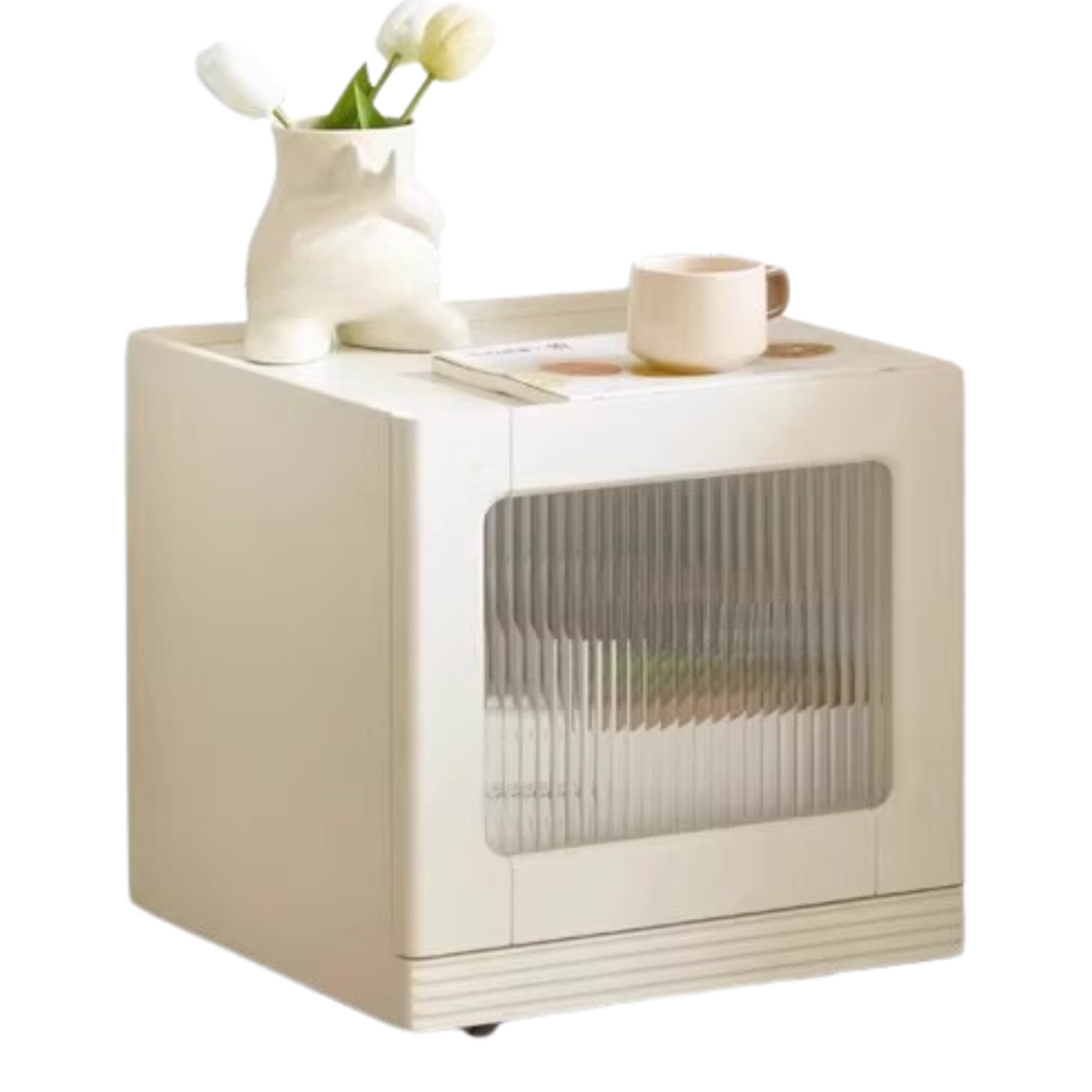 Pine Solid Wood Modern Mobile Coffee Table Storage Cabinet