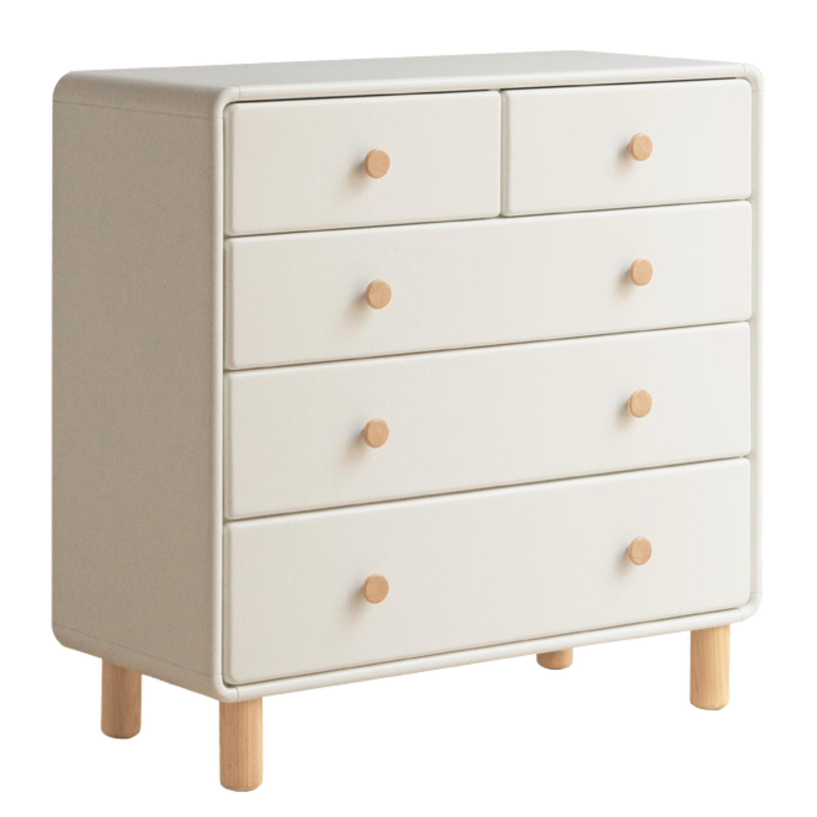 Solid Rubberwood Cream Style Chest of Drawers