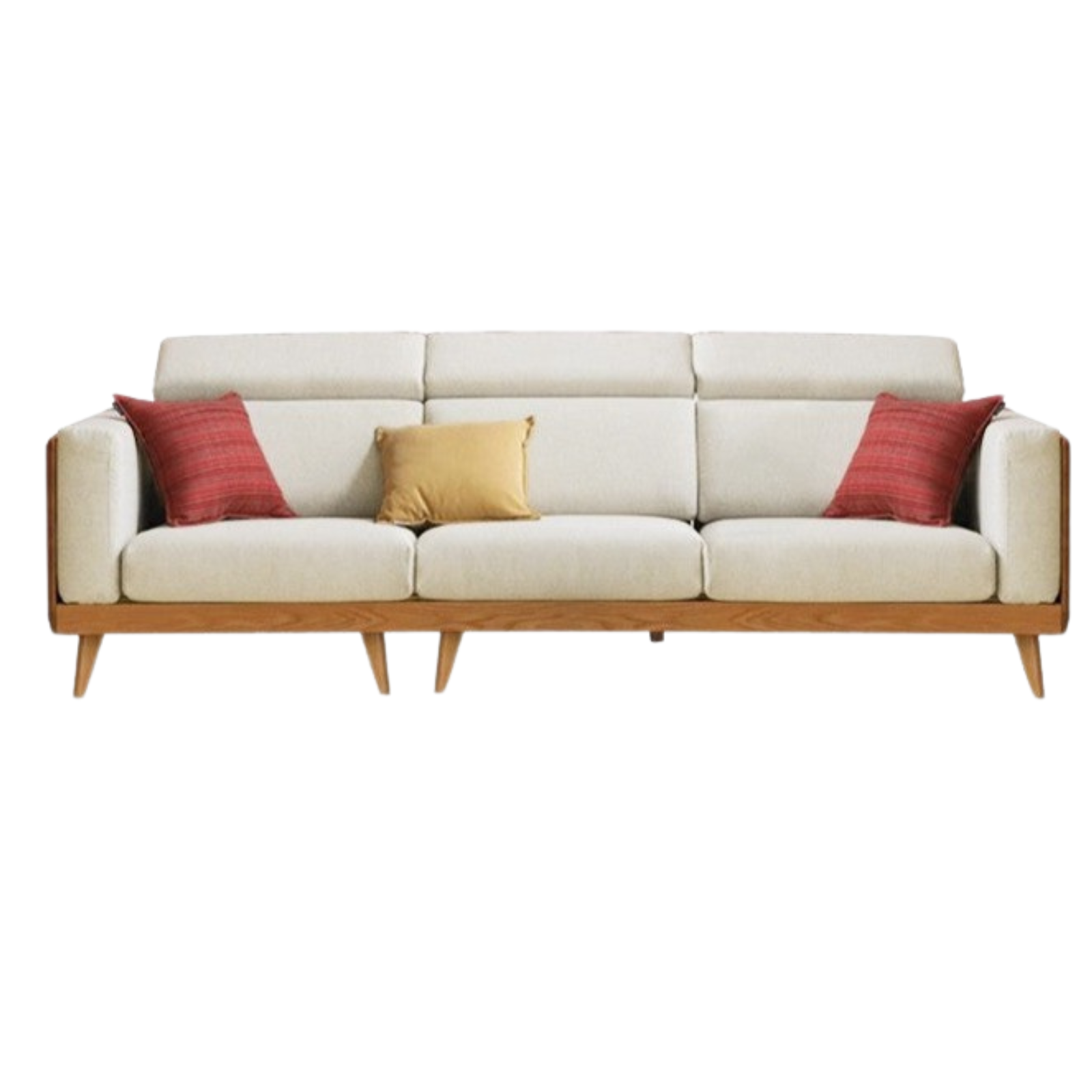 Oak, Ash Solid Wood Modern Fabric Sofa.