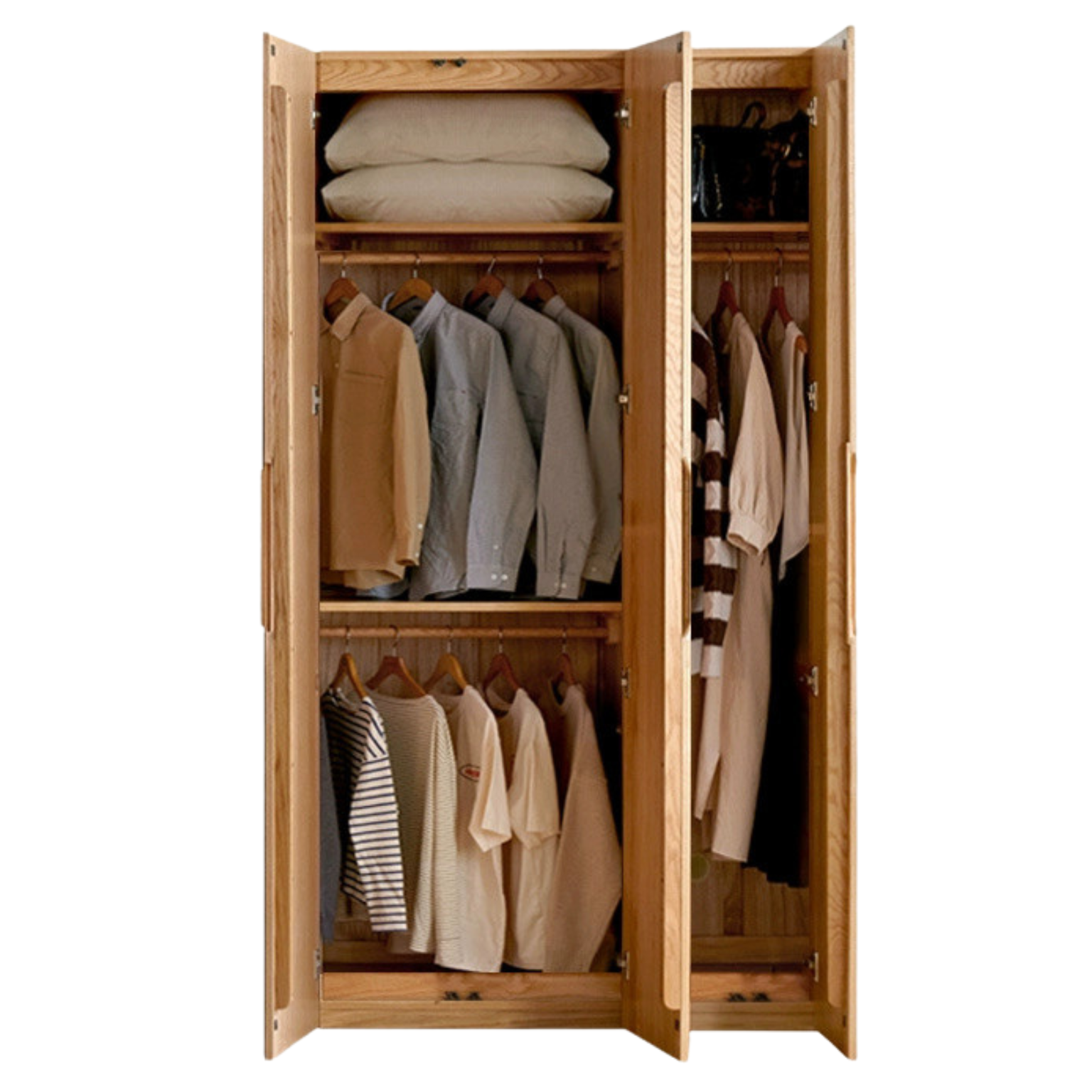 Oak Solid Wood Nordic Wardrobe.