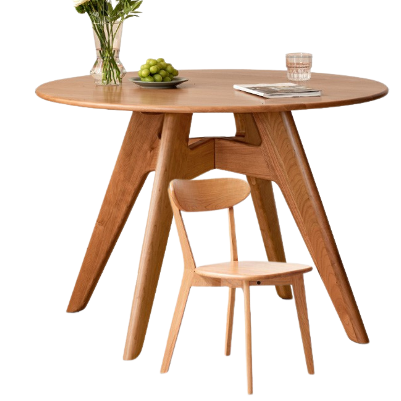 Cherry Wood Solid Wood Retro Dining Table