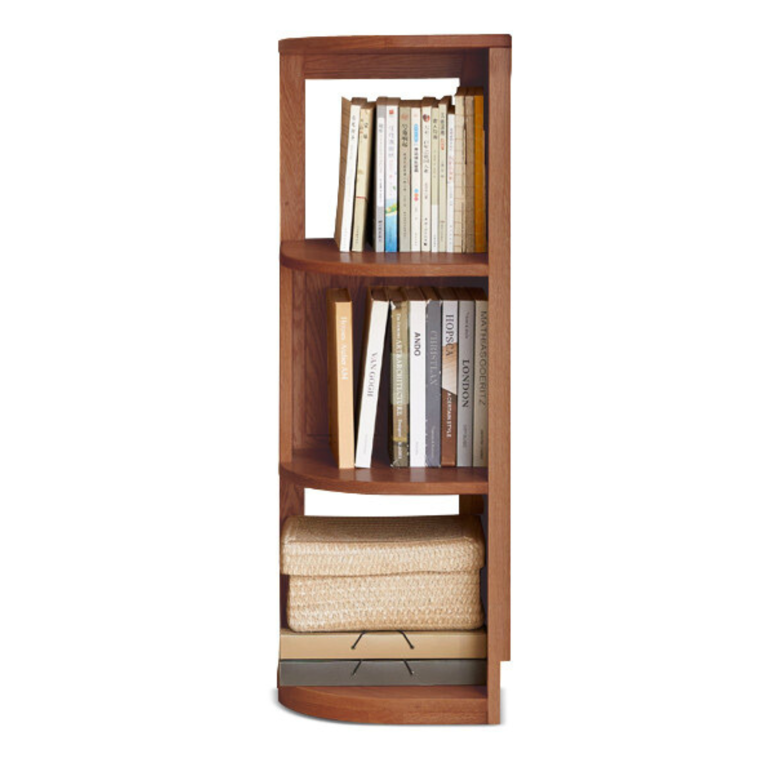 Ash, Oak, Solid RubbberWood Corner Bookshelf