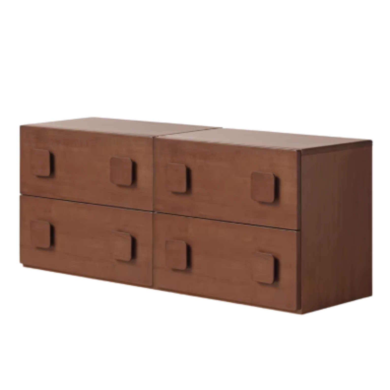 Poplar, Black Walnut, Ash, Cherry, Oak Solid Wood Retro Module Combination TV Cabinet.