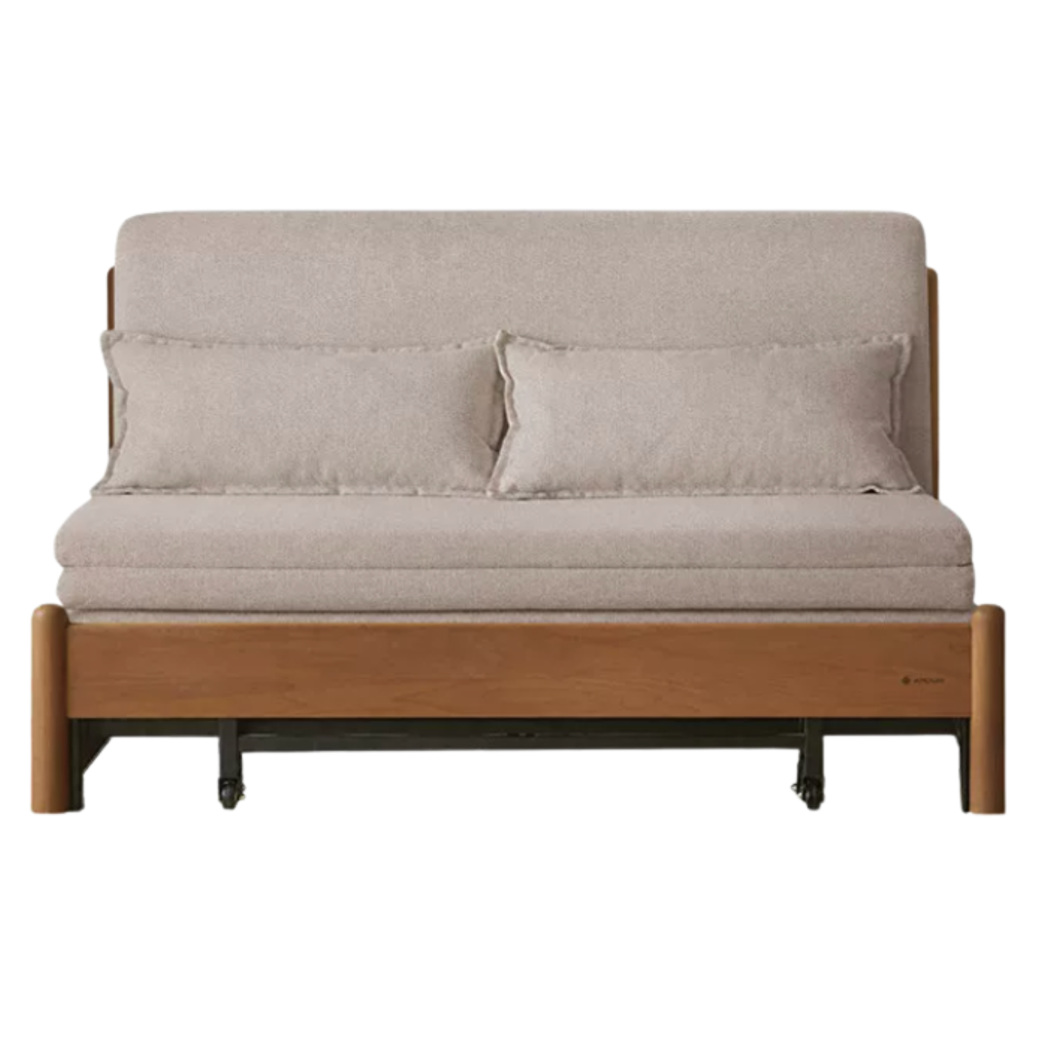 Beech Solid Wood Minimalist Pull-Out Sofa Bed