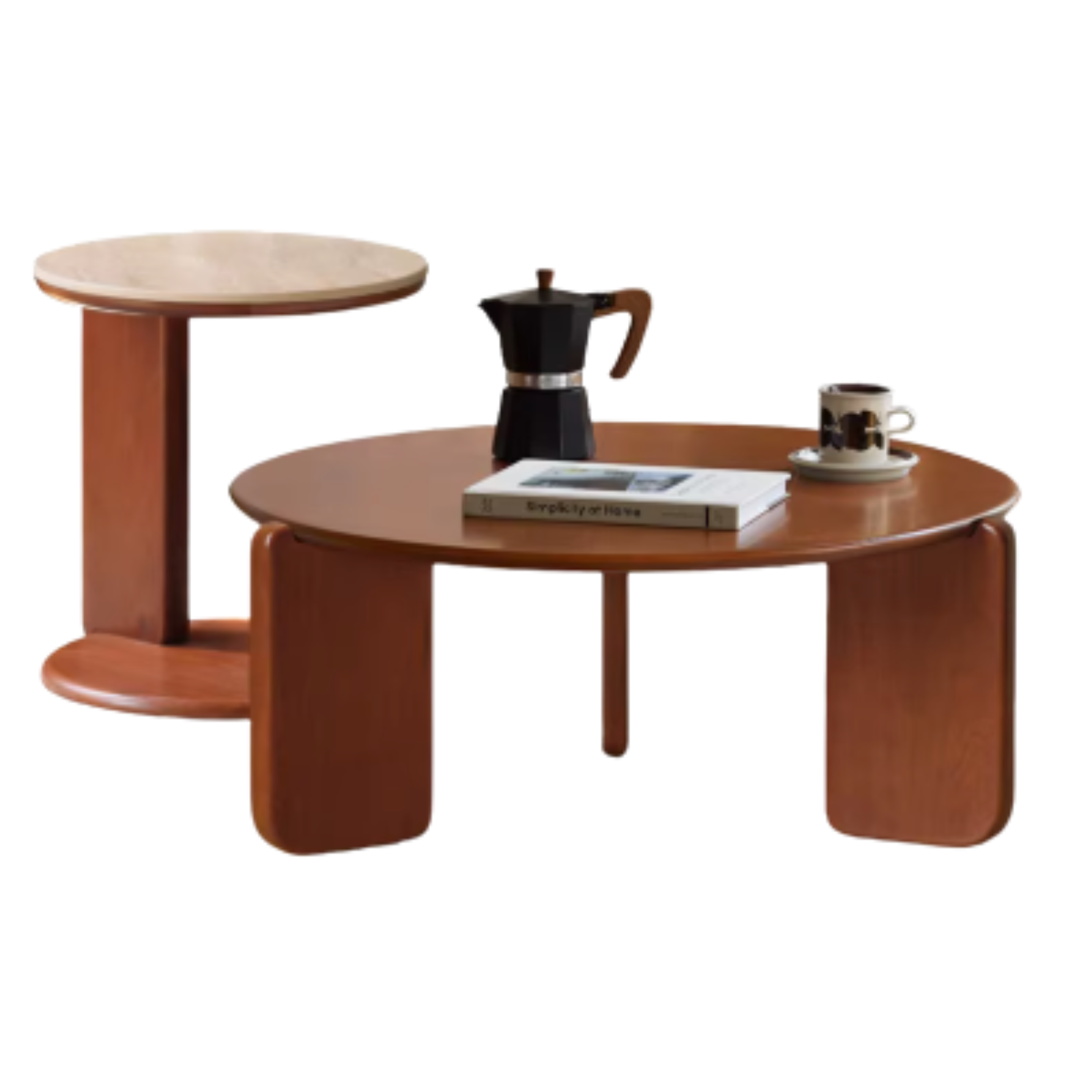 Poplar Solid Wood Medieval Style Rock Plate Coffee Table