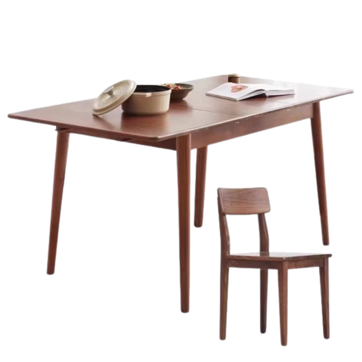 Oak Solid Wood Telescopic Folding Dining Table